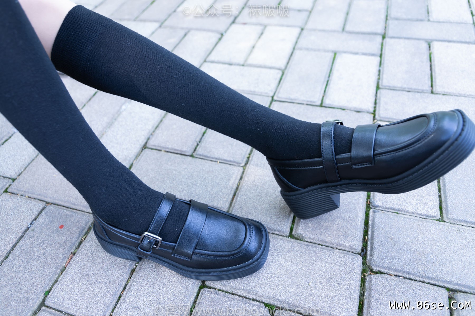 图片[25]-BoBoSocks袜啵啵 No.007 稚予-JK制服、皮鞋、黑色中筒棉袜、肉丝[143P]-六色网