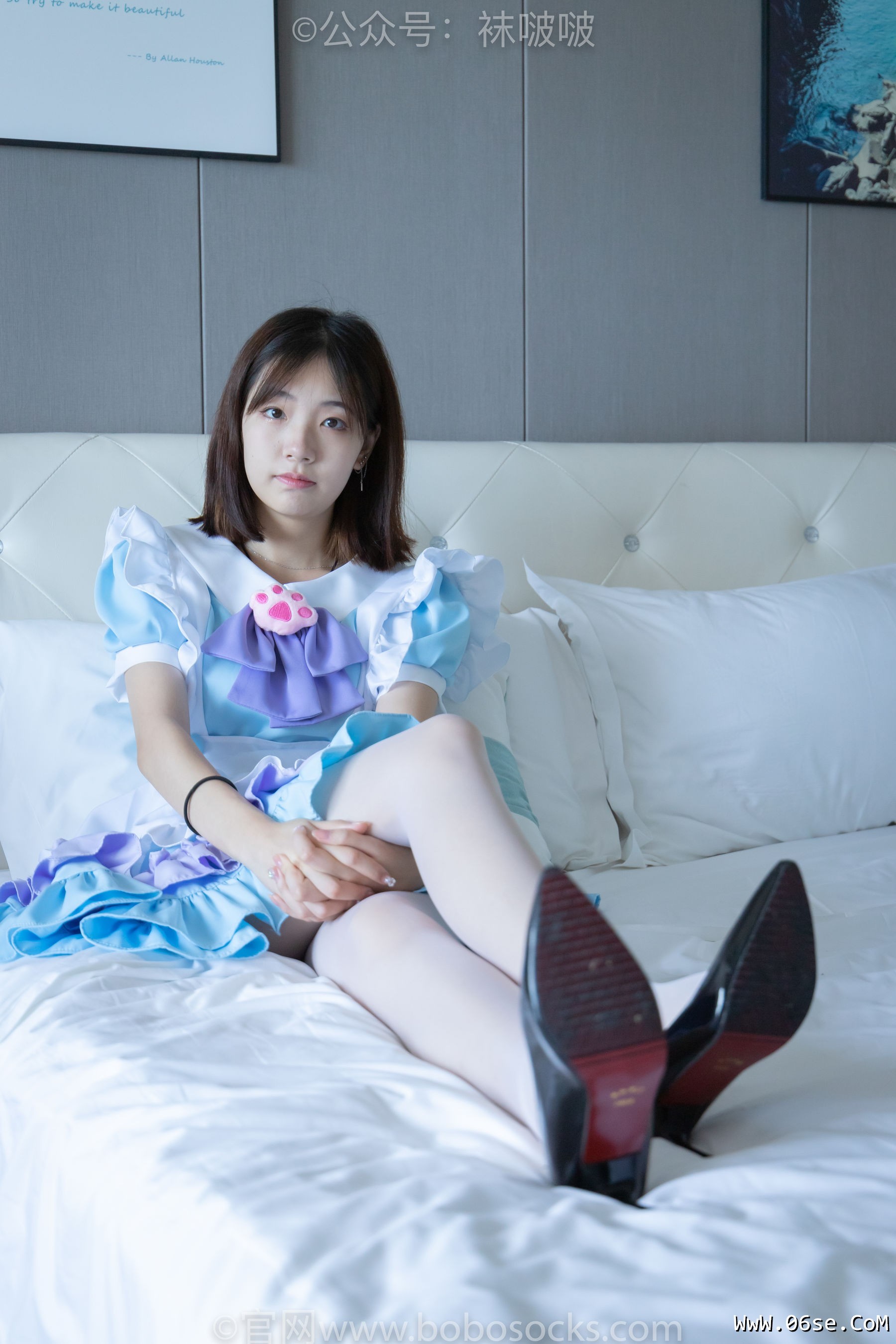 图片[23]-BoBoSocks袜啵啵 No.066 小甜豆-女仆装、高跟鞋、薄白丝[134P]-六色网