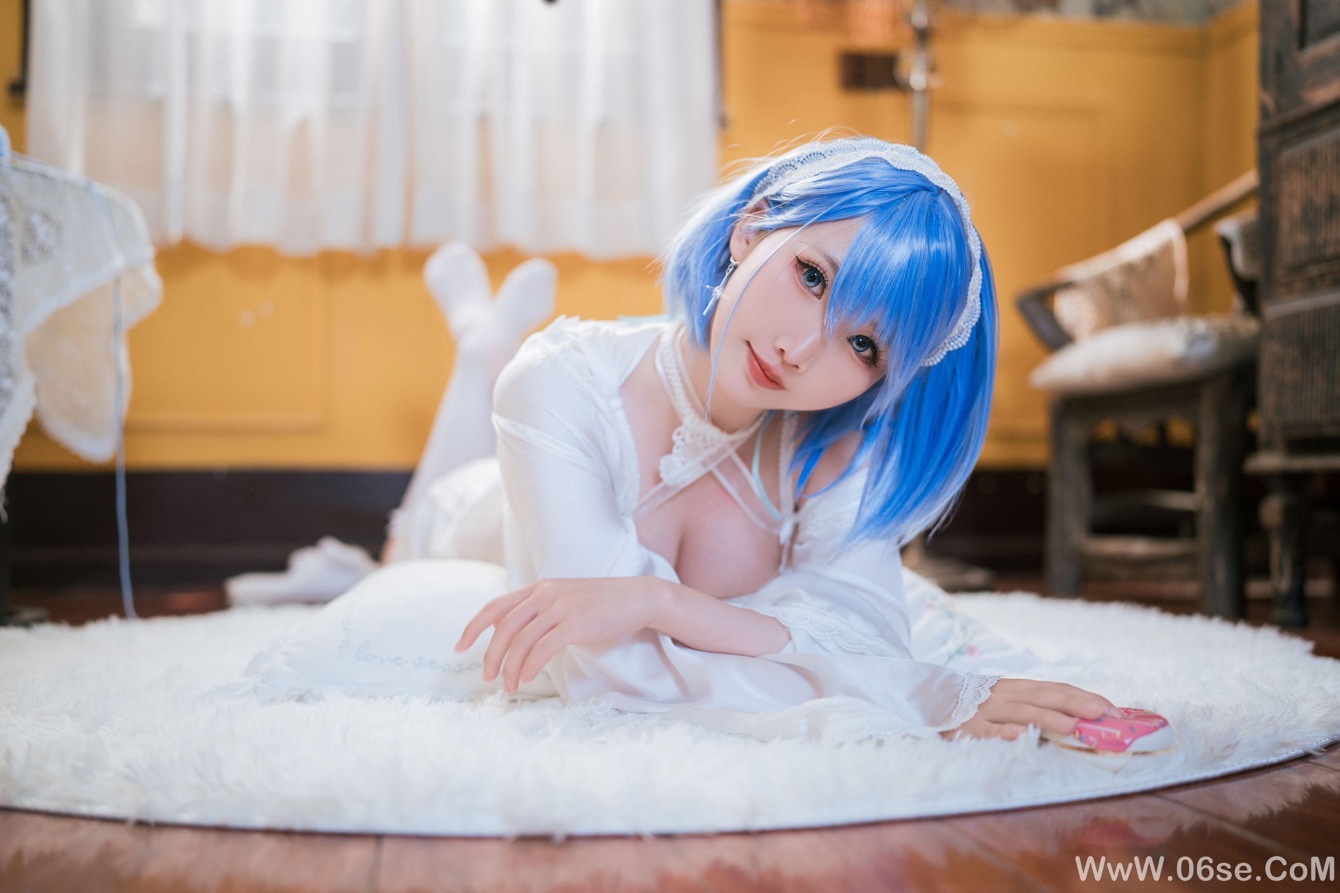 图片[39]-可爱人气Coser 面饼仙儿 – 碧蓝航线 恰巴耶夫睡衣[43P]-六色网