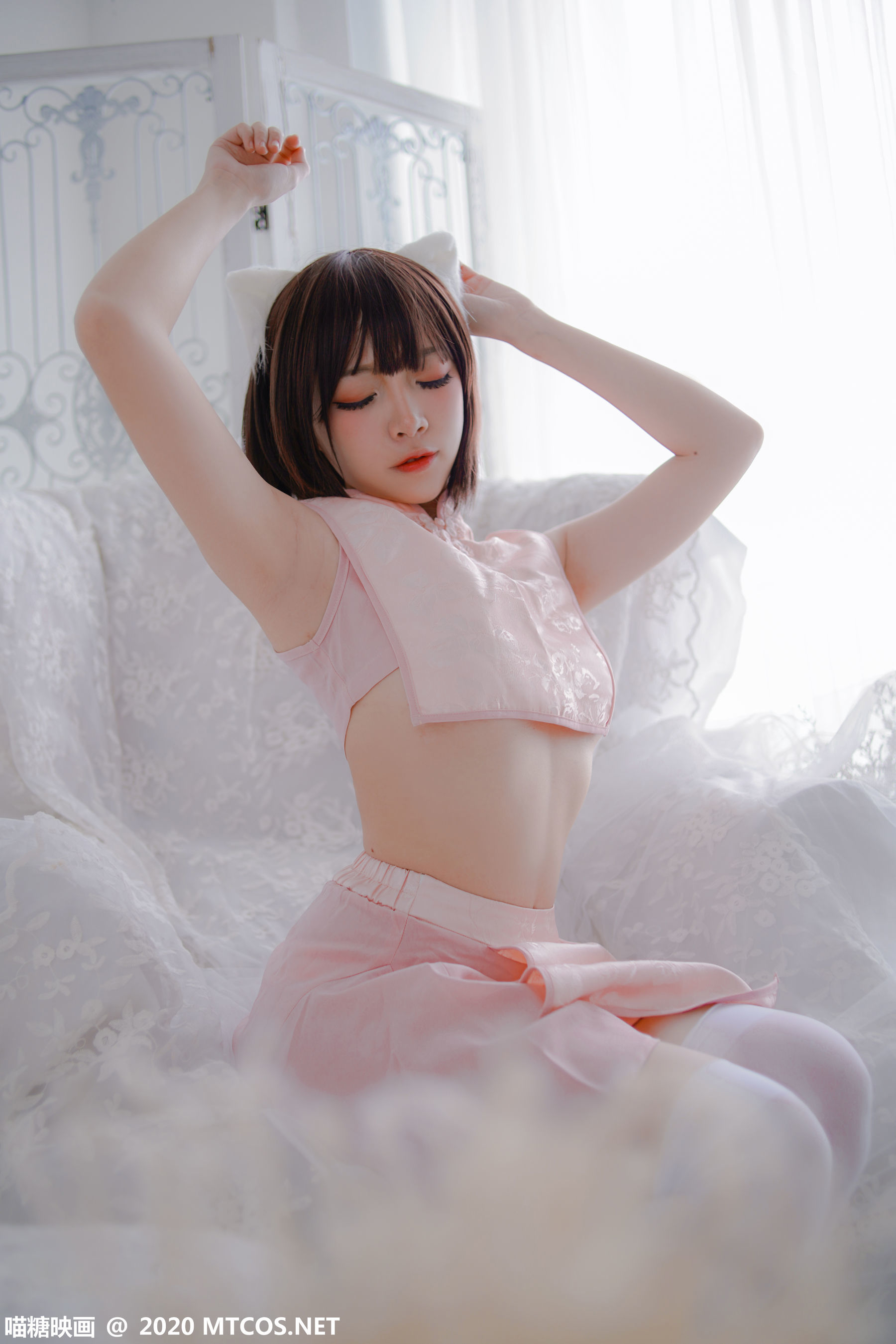 图片[9]-[喵糖映画] HML.026 粉系旗袍 [21P]-六色网
