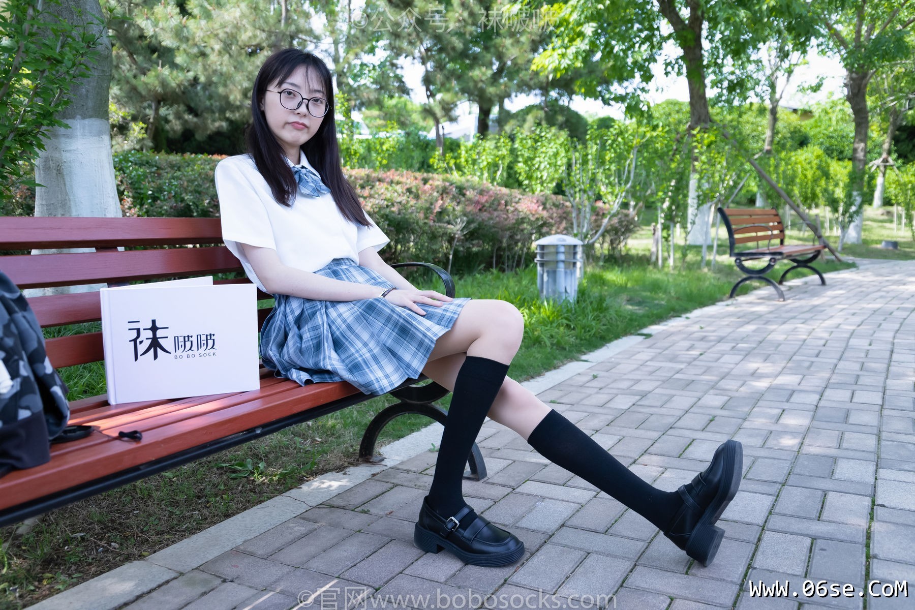 图片[14]-BoBoSocks袜啵啵 No.007 稚予-JK制服、皮鞋、黑色中筒棉袜、肉丝[143P]-六色网