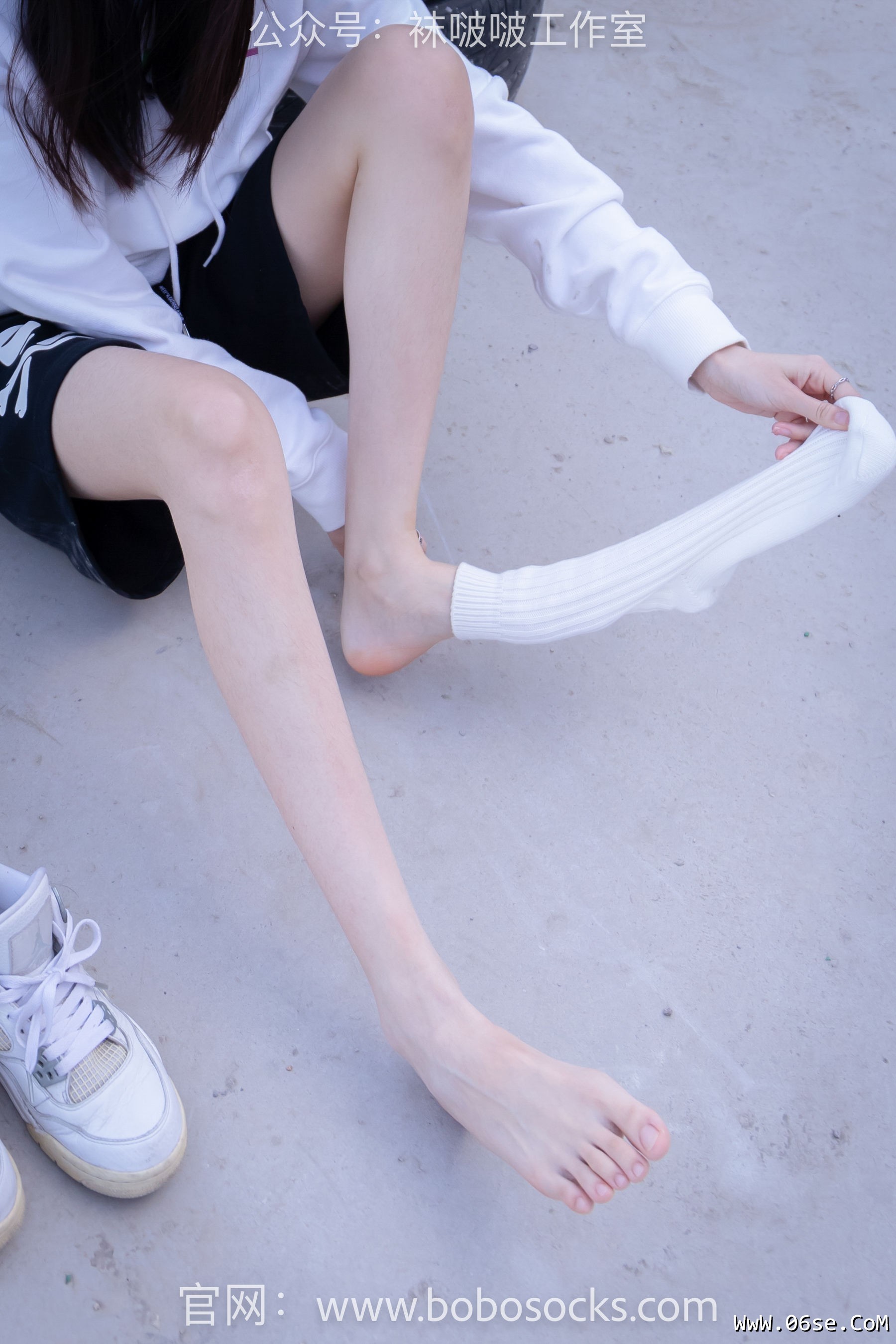 图片[115]-BoBoSocks袜啵啵 No.103 稚予-AJ篮球鞋、白棉袜、裸足[134P]-六色网
