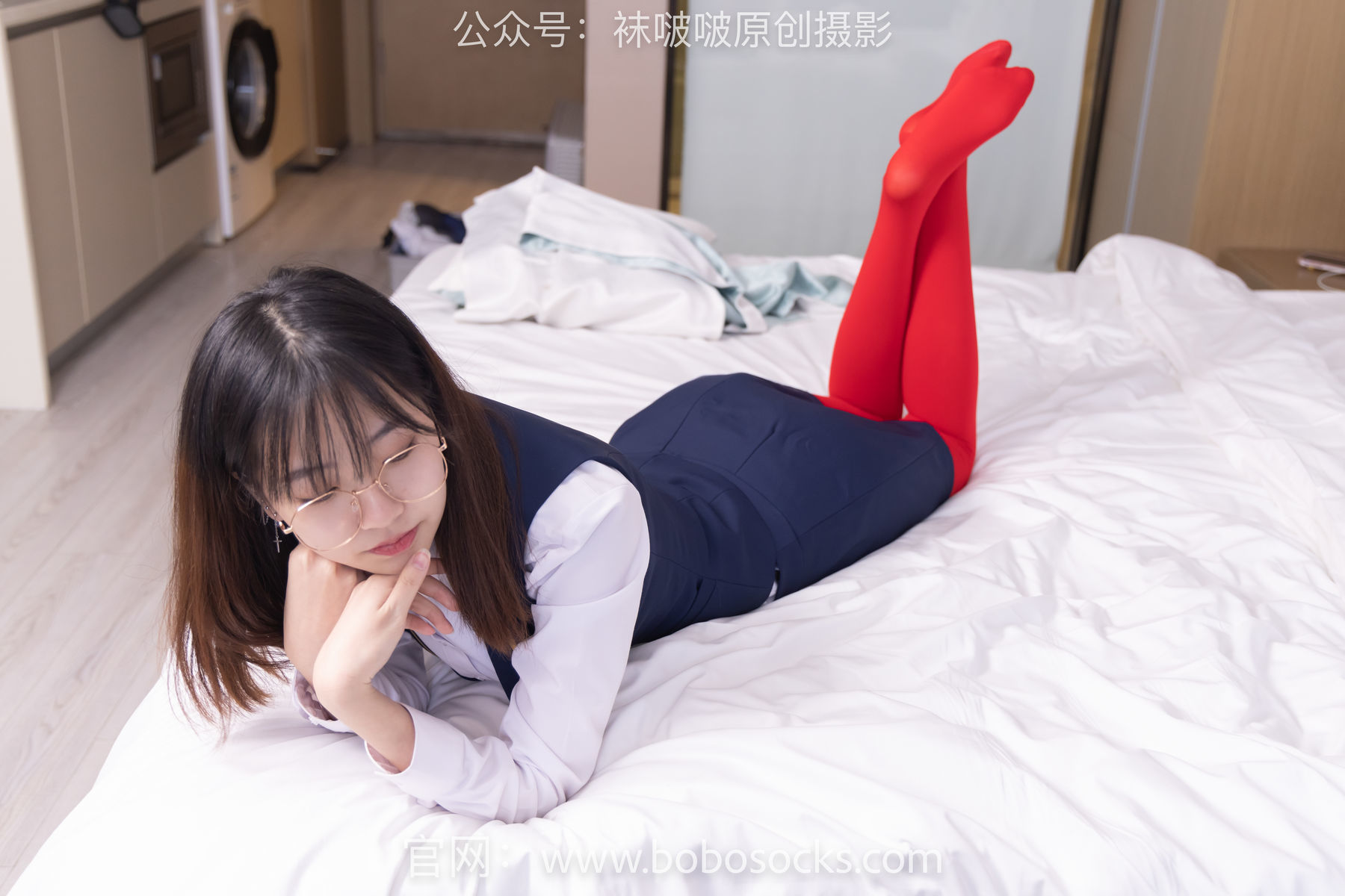 图片[45]-BoBoSocks袜啵啵 No.132 小甜豆-aj1板鞋、蓝色短靴、厚黑丝、厚红丝[145P]-六色网