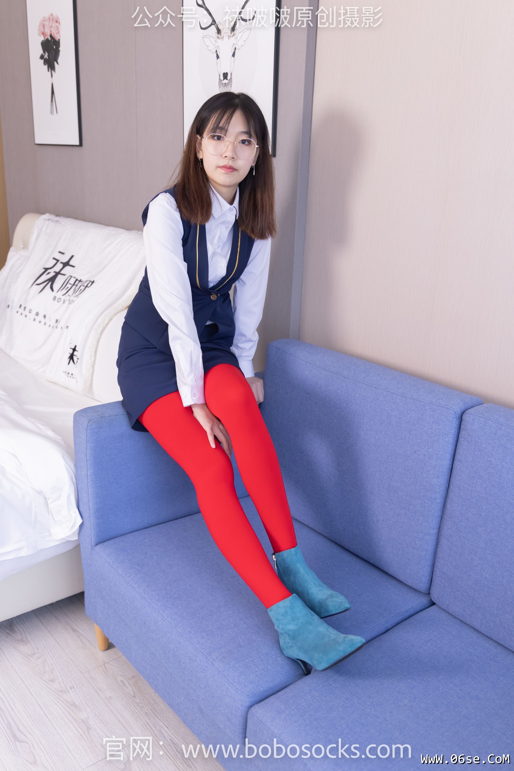 图片[122]-BoBoSocks袜啵啵 No.132 小甜豆-aj1板鞋、蓝色短靴、厚黑丝、厚红丝[145P]-六色网