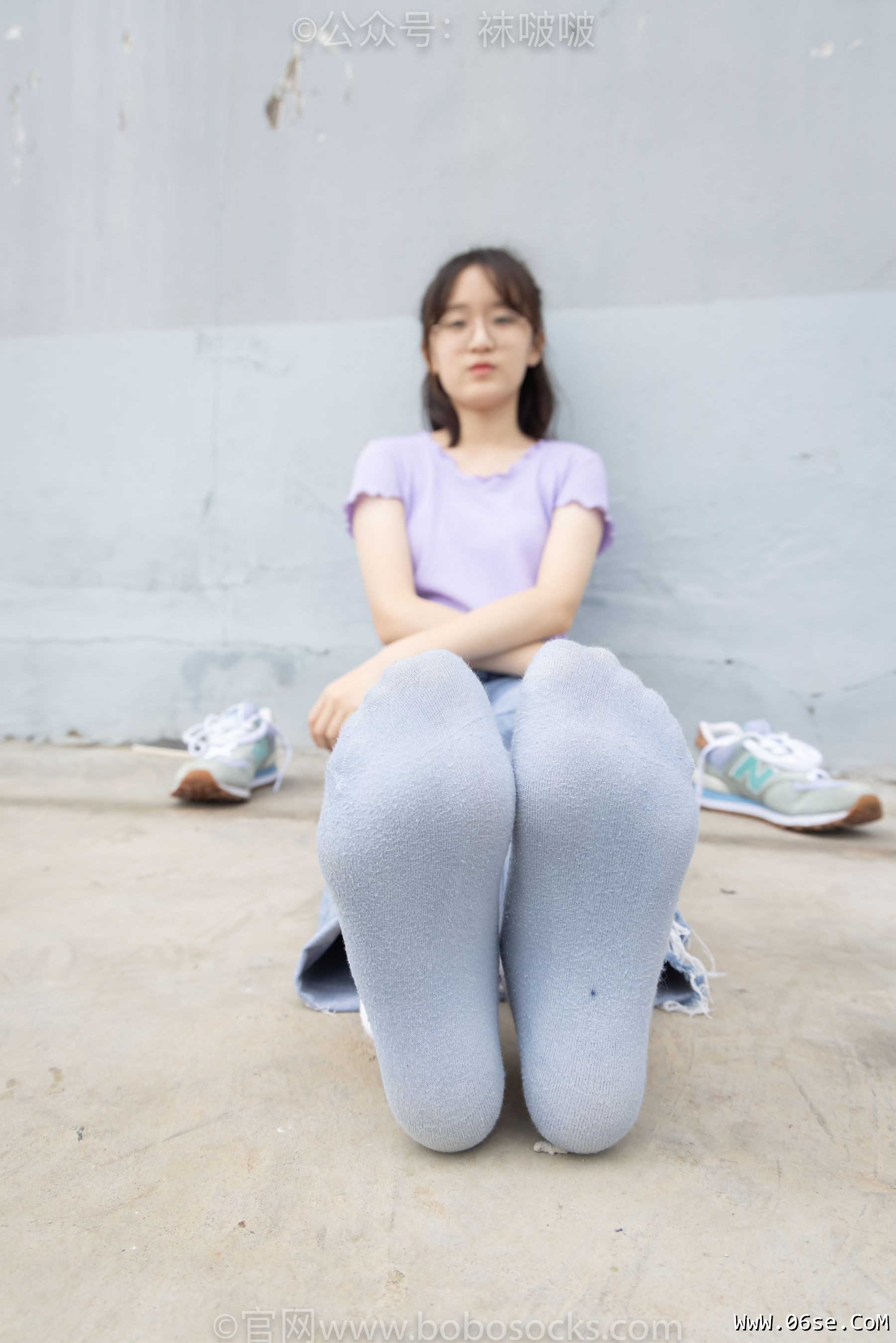 图片[78]-BoBoSocks袜啵啵 No.020 熊熊-NB运动鞋、蓝色短棉袜、裸足[150P]-六色网