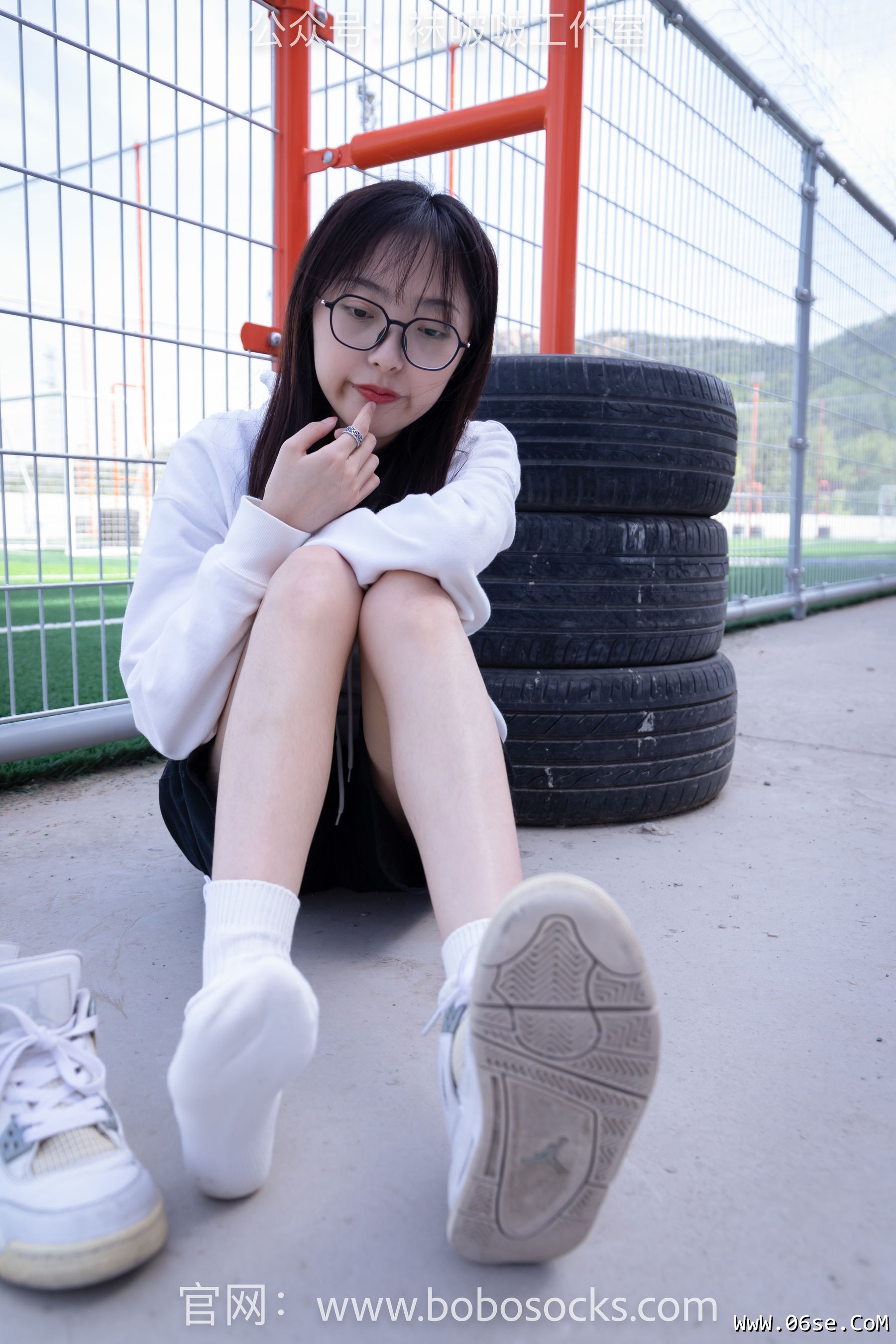 图片[47]-BoBoSocks袜啵啵 No.103 稚予-AJ篮球鞋、白棉袜、裸足[134P]-六色网