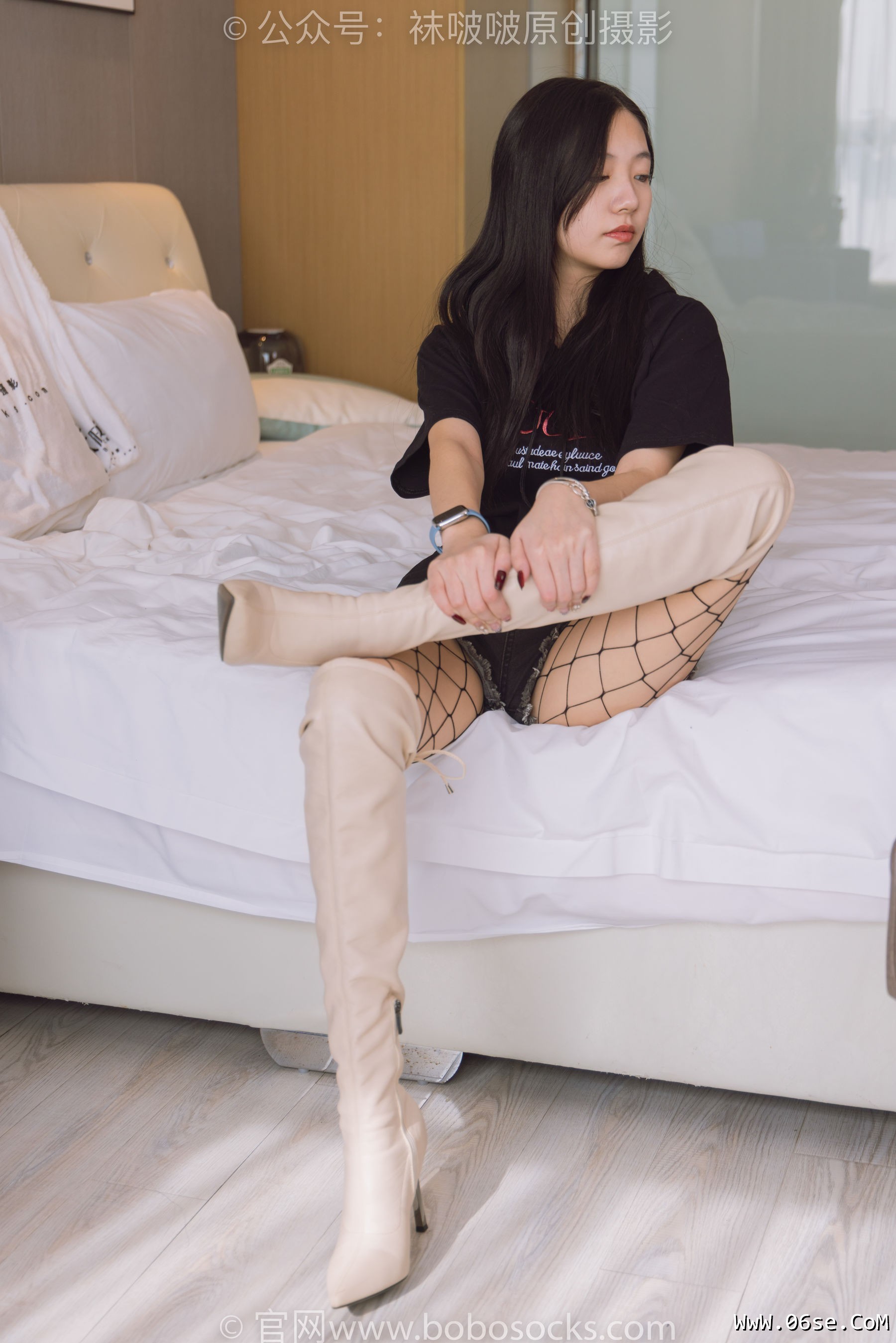图片[121]-BoBoSocks袜啵啵 No.203 三双靴子、黑丝、网袜[144P]-六色网