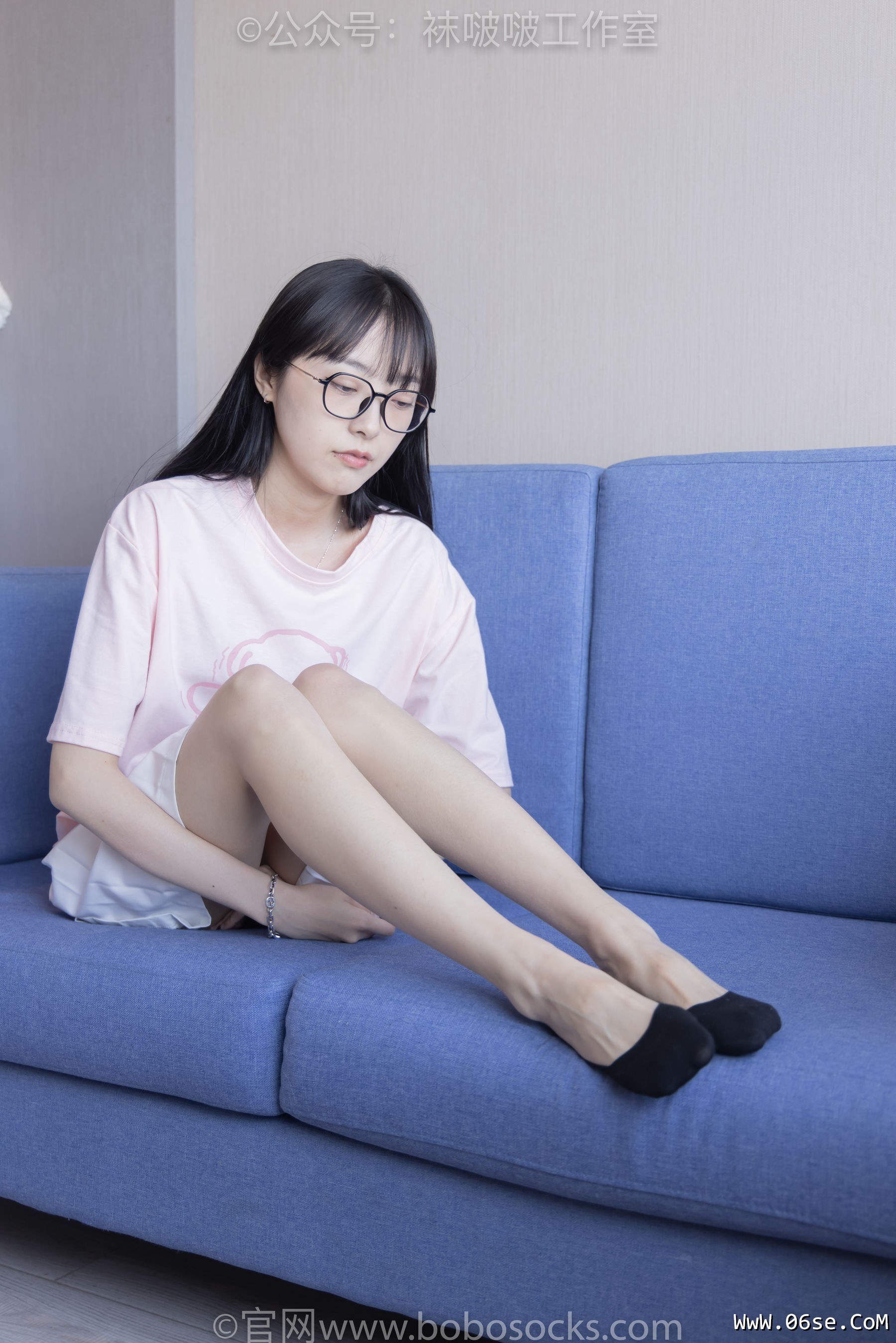 图片[120]-BoBoSocks袜啵啵 No.091 稚予-板鞋、淡粉色船袜、黑色船袜、裸足[148P]-六色网