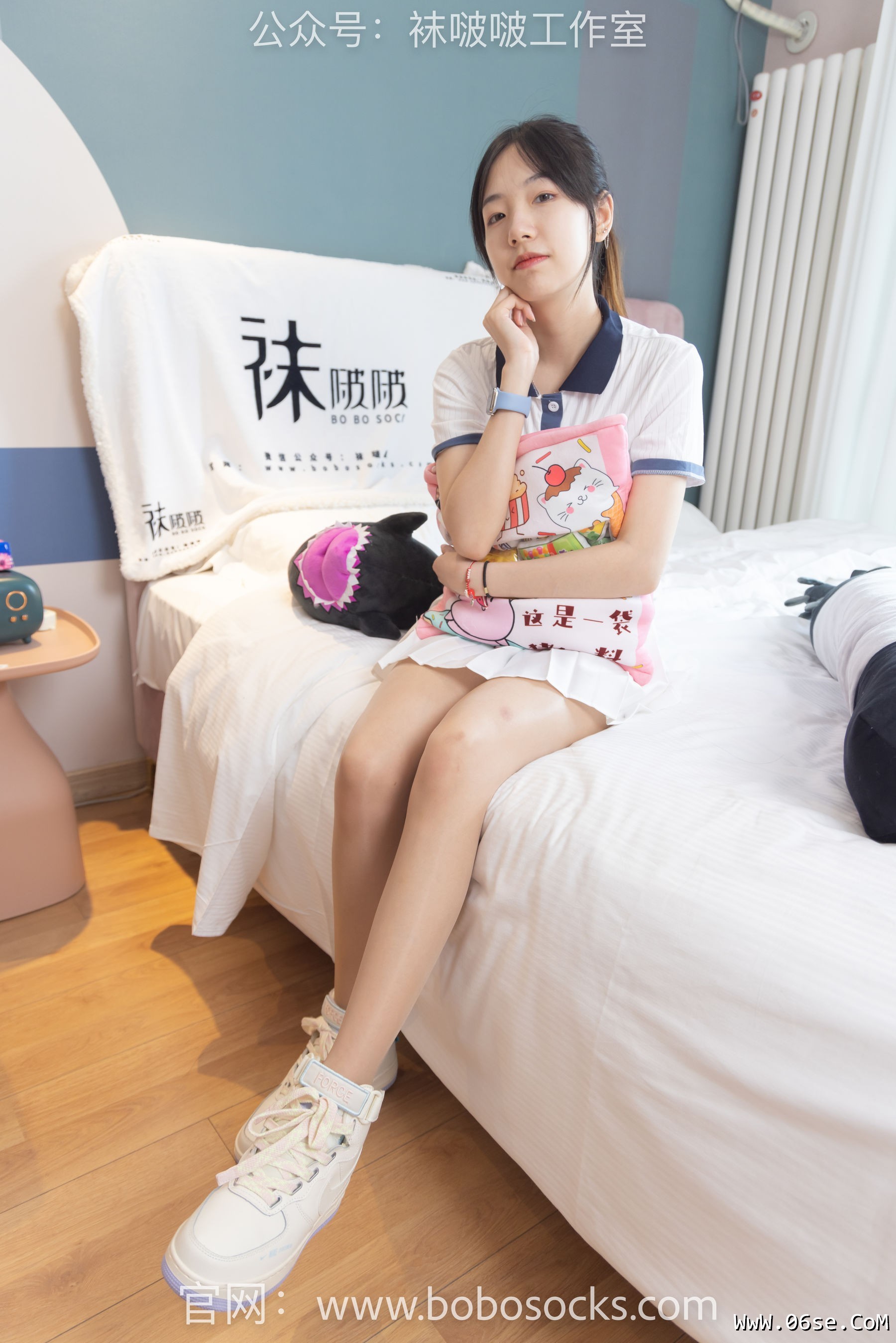 图片[9]-BoBoSocks袜啵啵 No.096 小甜豆-板鞋、白棉袜、油亮肉丝[145P]-六色网