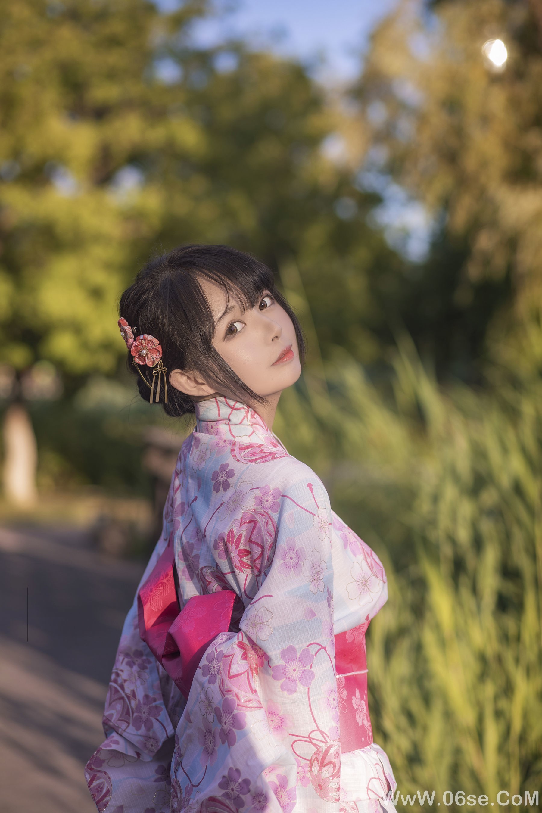 图片[8]-大眼萌妹黑猫猫OvO 和服超进化[14P]-六色网