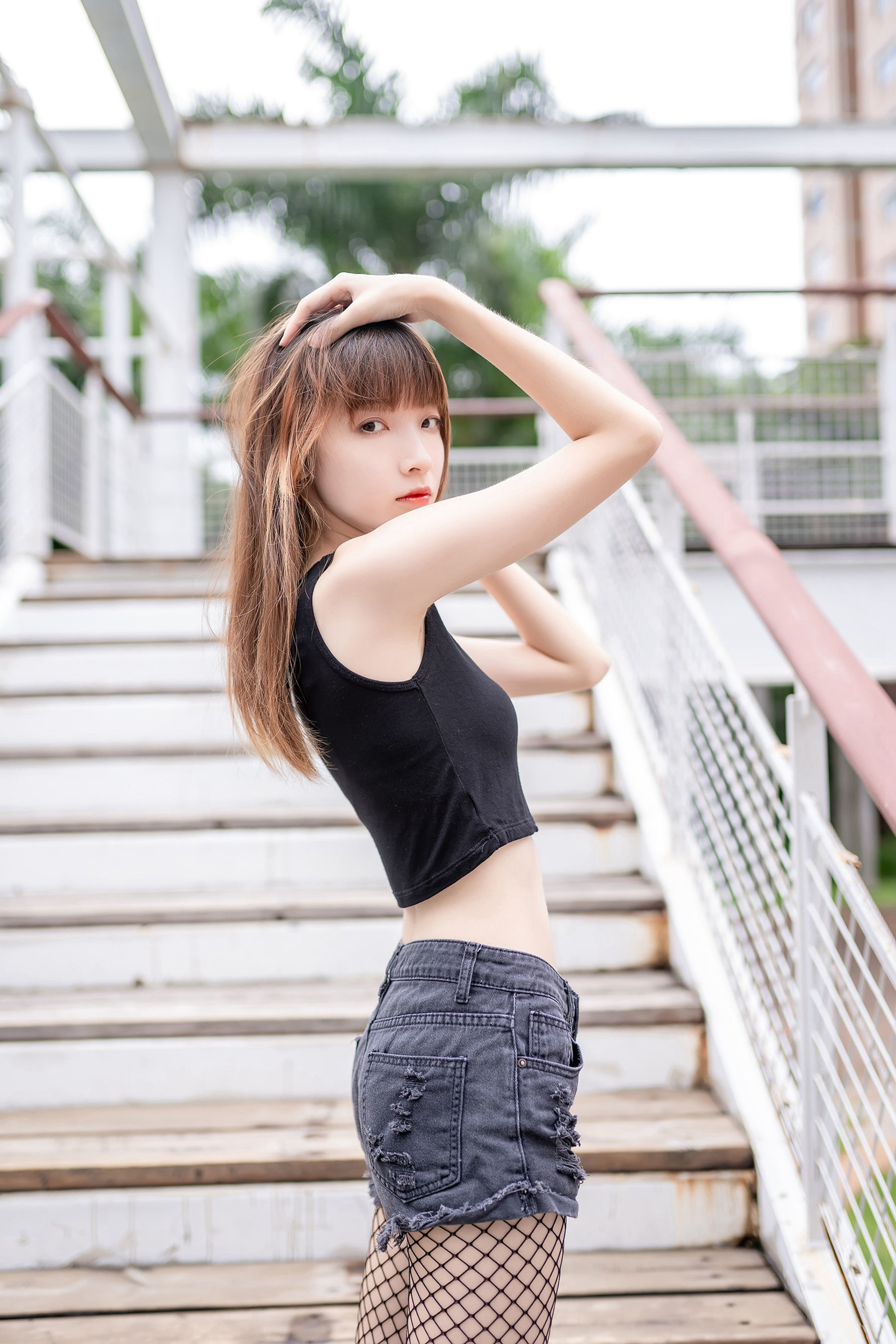 图片[45]-喵糖映画 VOL.422 网袜少女 [50P]-六色网
