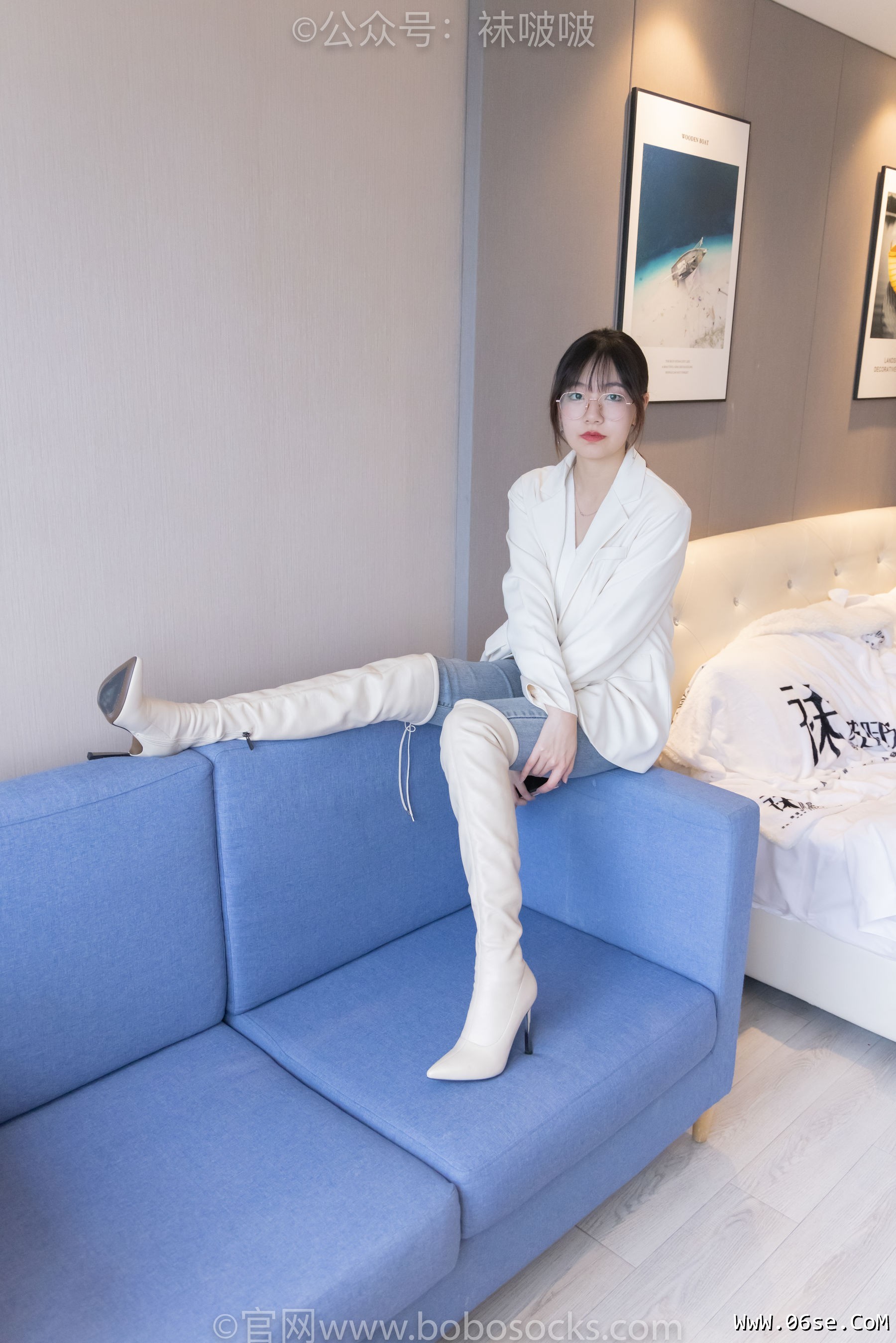 图片[16]-BoBoSocks袜啵啵 No.050 小甜豆-高跟长靴、白棉袜[175P]-六色网