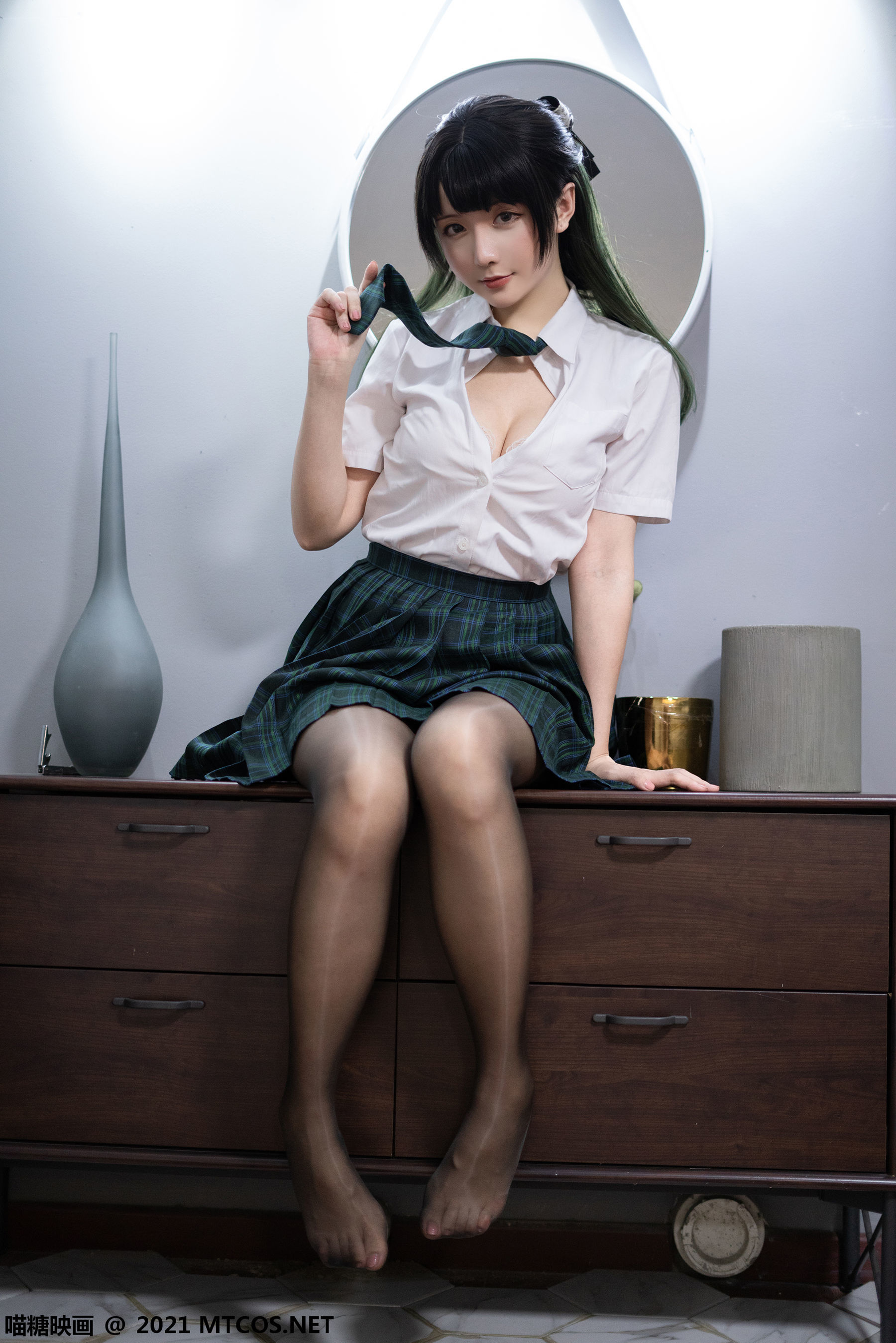 图片[20]-喵糖映画 VOL.435 绿色JK [20P]-六色网