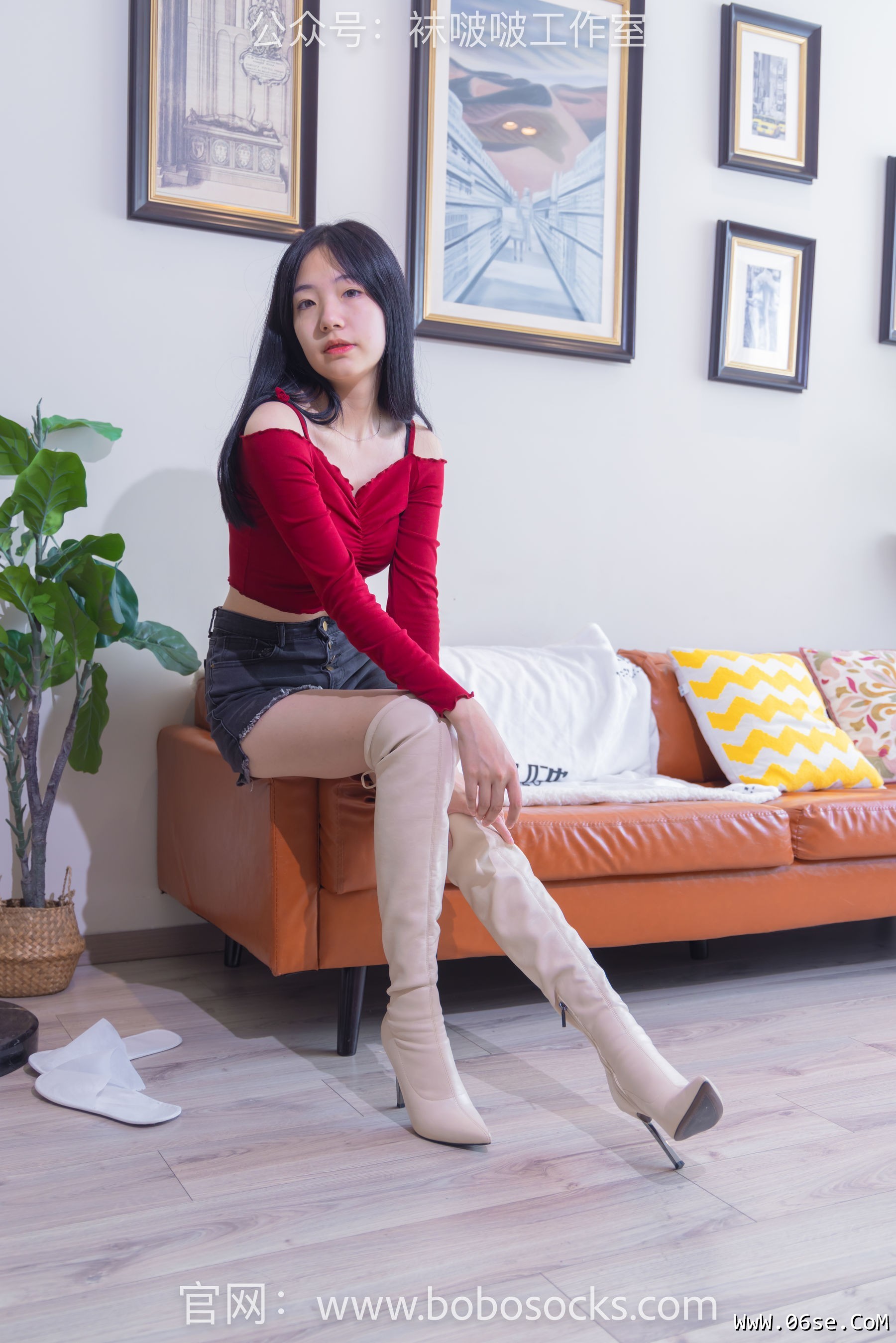 图片[153]-BoBoSocks袜啵啵 No.120 小甜豆-高跟长靴、白棉袜、裸足[170P]-六色网