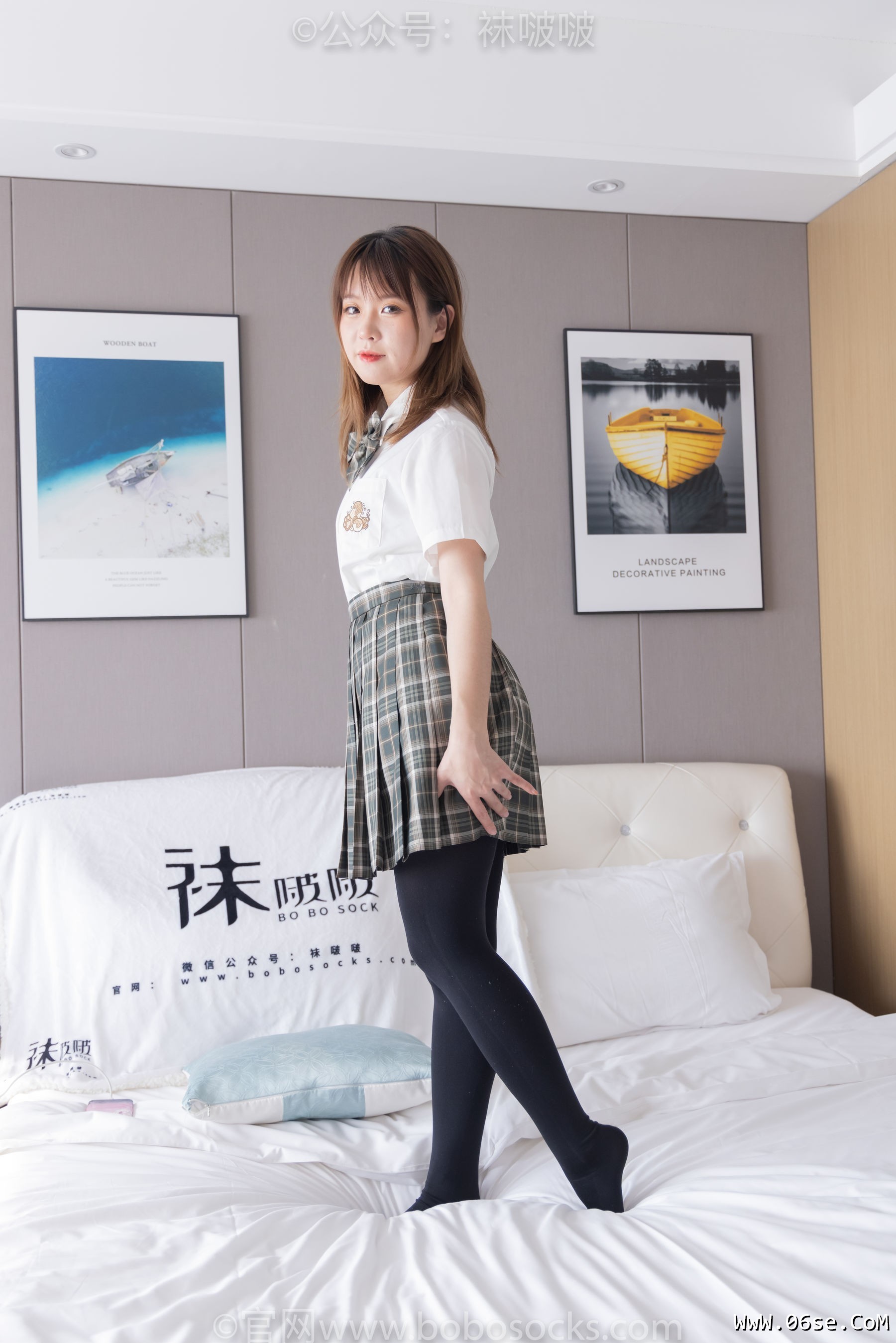 图片[116]-BoBoSocks袜啵啵 No.056 朵朵-JK制服、皮鞋、厚黑丝[135P]-六色网