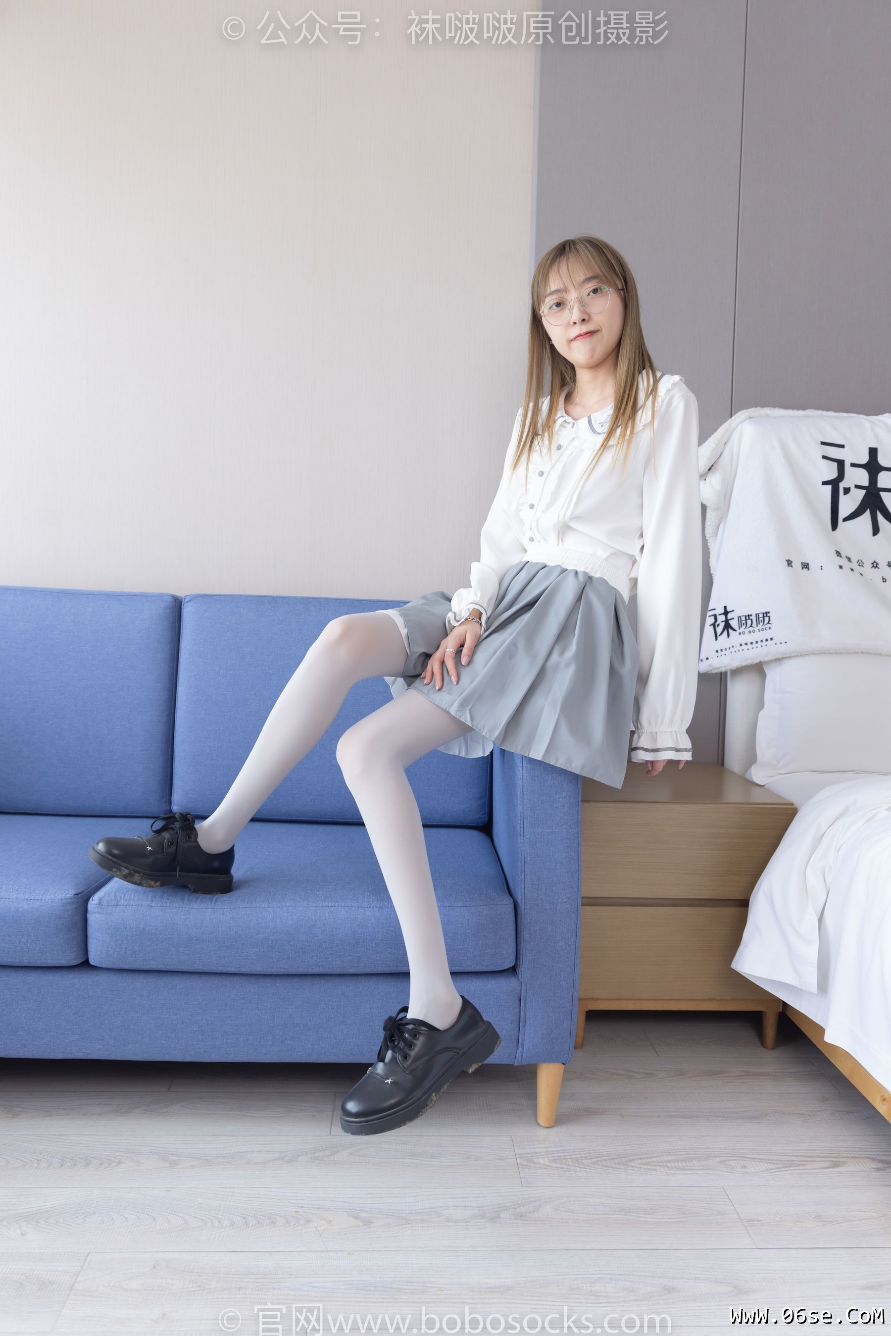 图片[86]-BoBoSocks袜啵啵 No.213 稚予 -黑皮鞋、厚灰丝[140P]-六色网