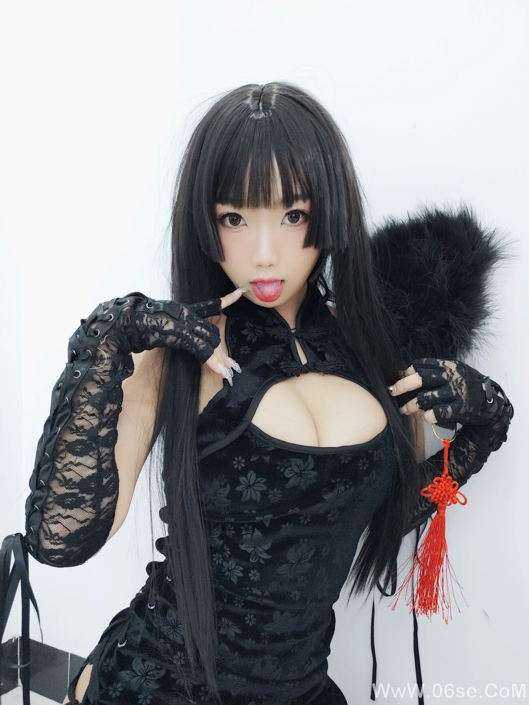 图片[64]-白嫩美少女鬼畜瑶 黑色旗袍[70P]-六色网