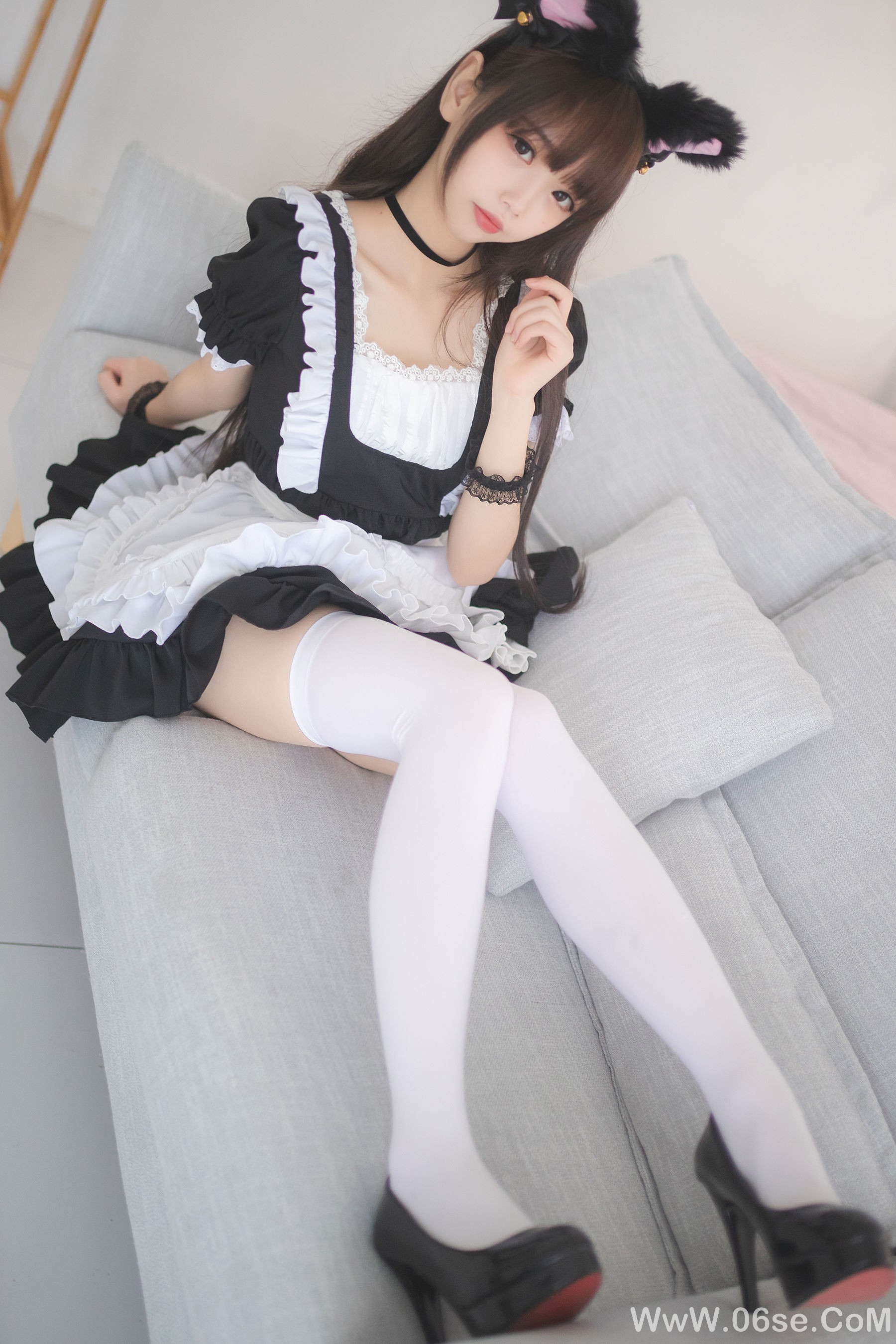 图片[4]-Cos小姐姐雪琪 白丝女仆[30P]-六色网