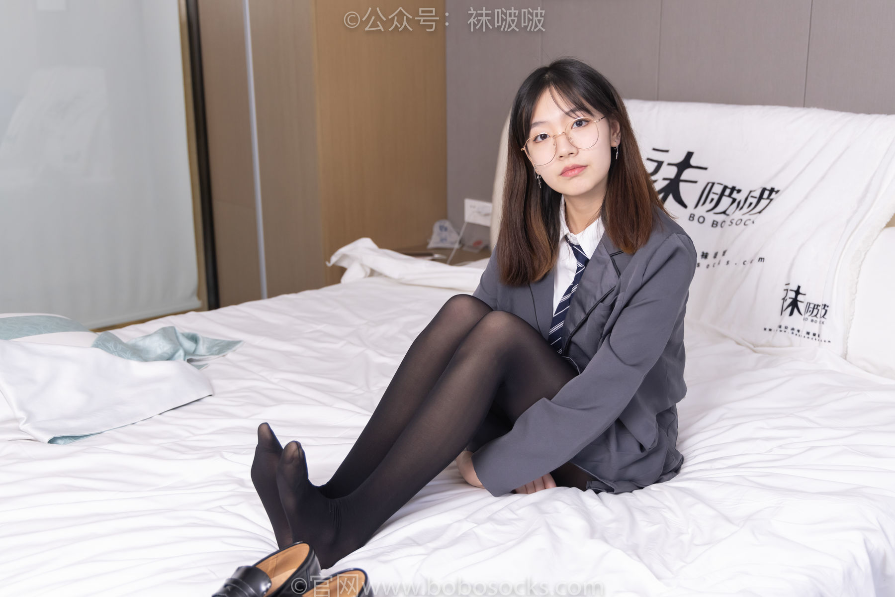 图片[90]-BoBoSocks袜啵啵 No.060 小甜豆-JK制服、皮鞋、厚黑丝[131P]-六色网