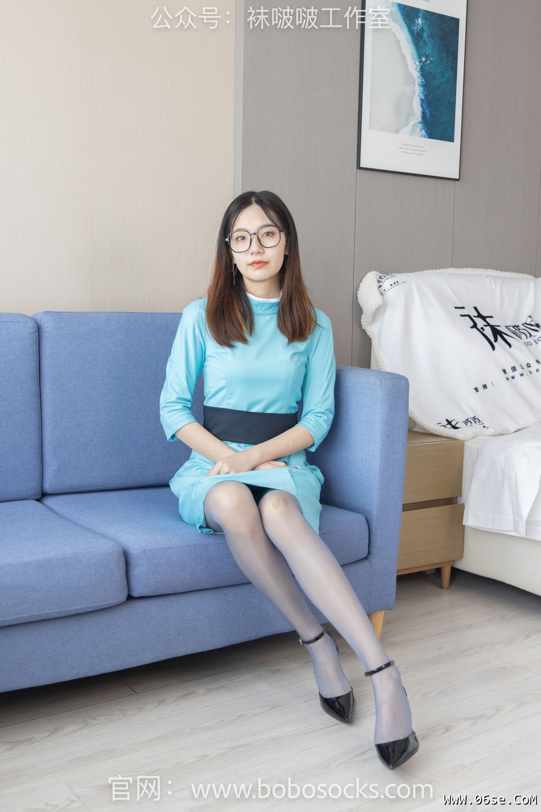图片[49]-BoBoSocks袜啵啵 No.105 小甜豆-空姐制服、高跟鞋、蓝色丝袜[140P]-六色网