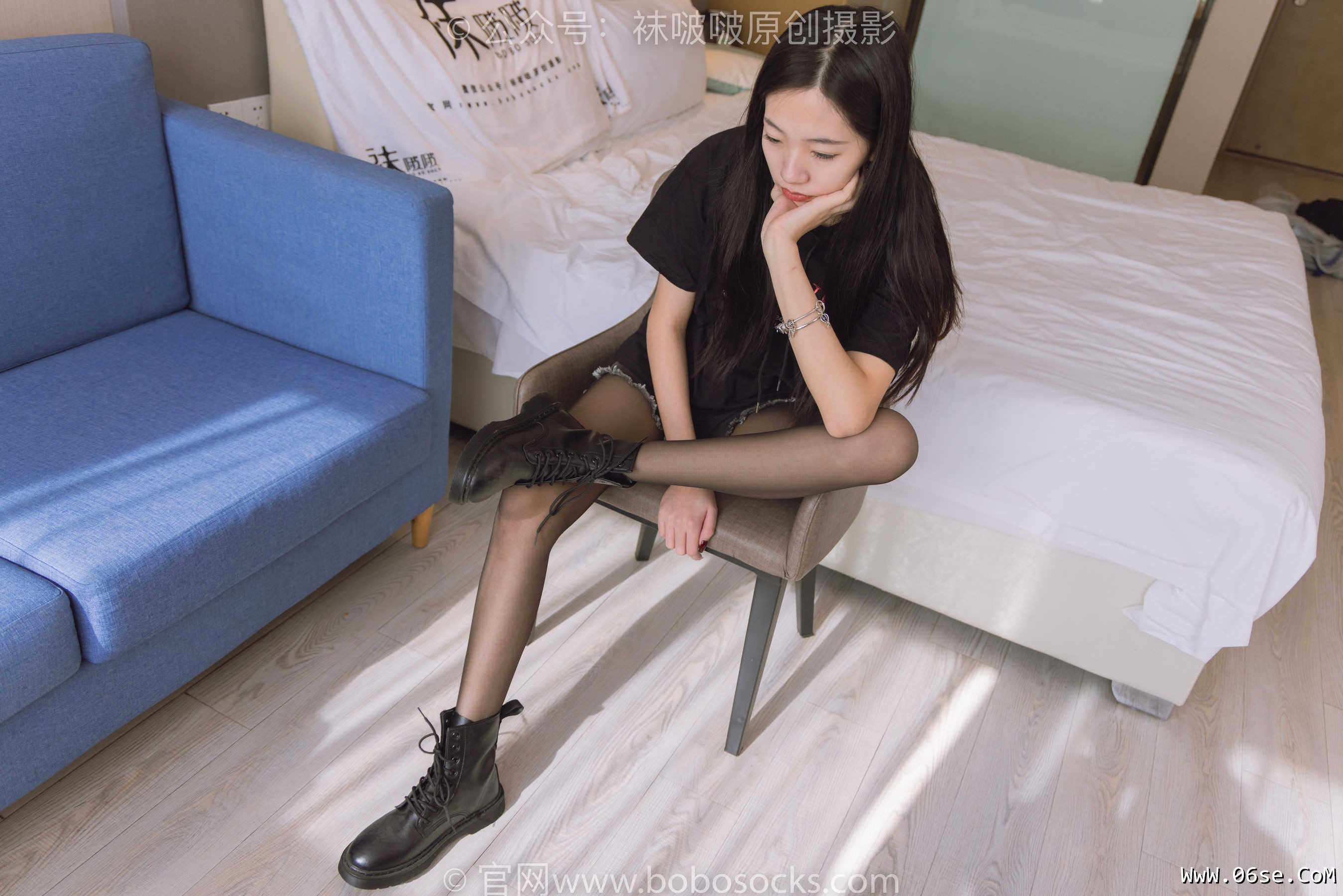 图片[35]-BoBoSocks袜啵啵 No.203 三双靴子、黑丝、网袜[144P]-六色网