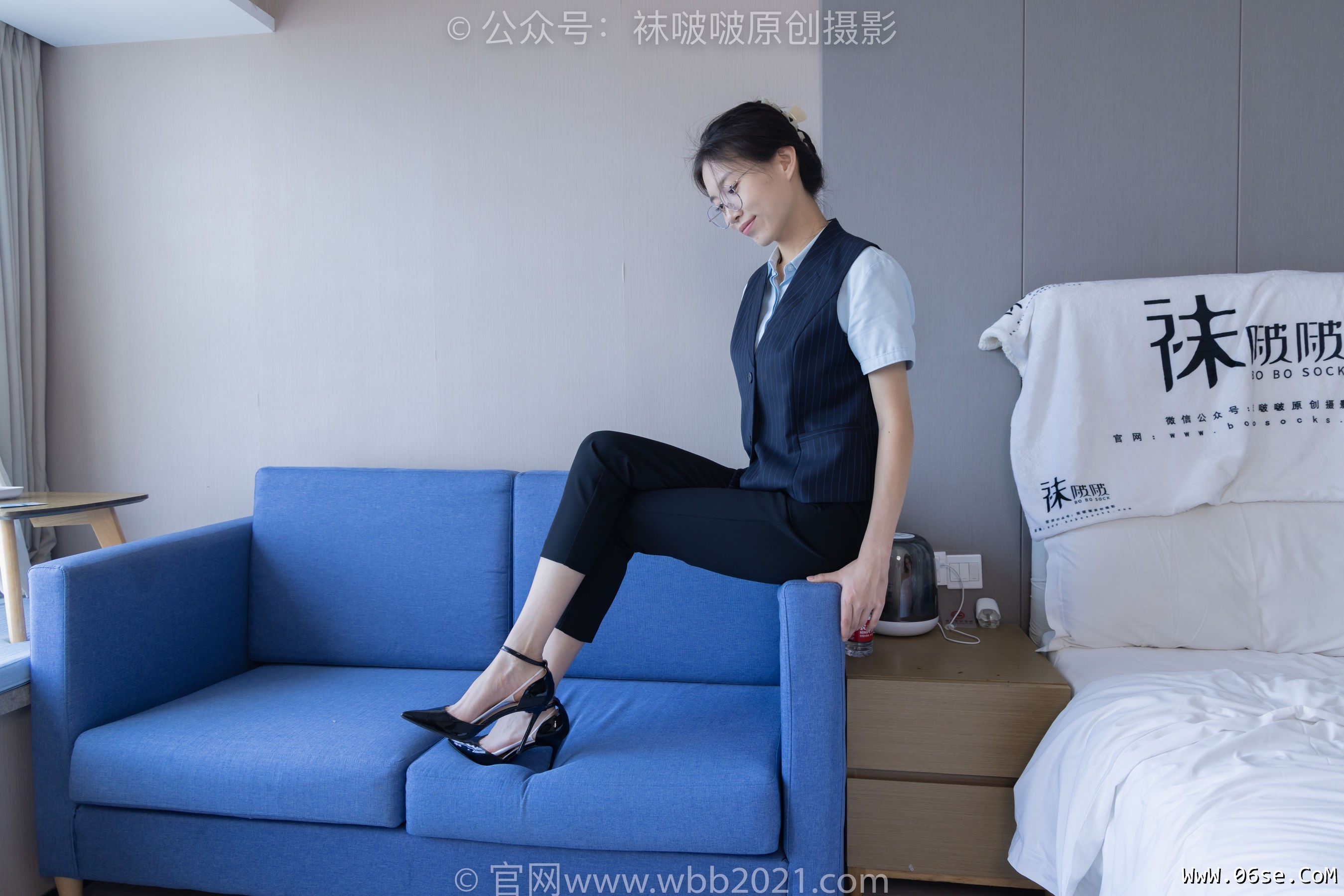 图片[65]-BoBoSocks袜啵啵 No.413 芝士 -高跟鞋、白色吊带船袜、银行制服[145P]-六色网
