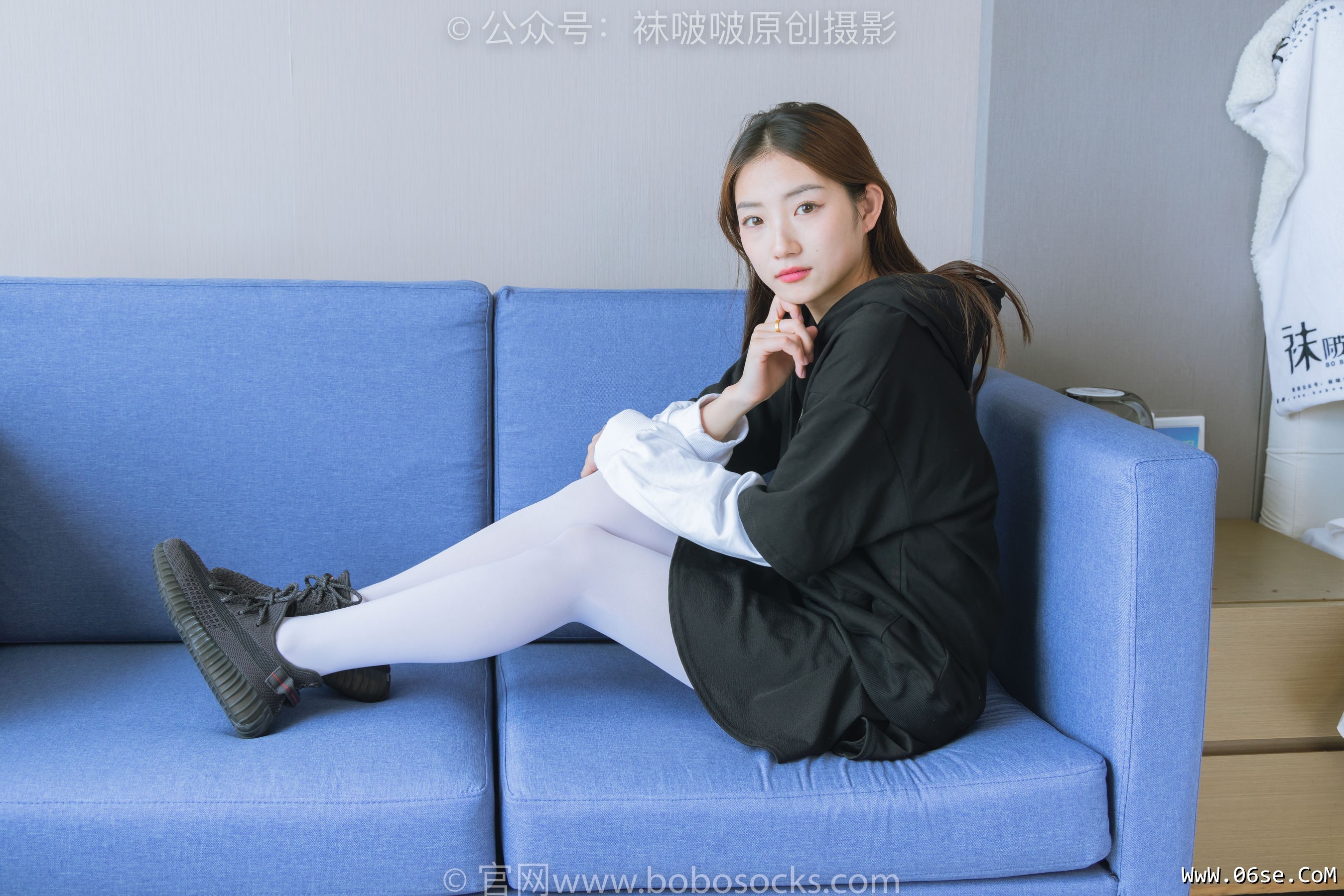 图片[59]-BoBoSocks袜啵啵 No.214 小沫 -黑色运动鞋、厚白丝[142P]-六色网