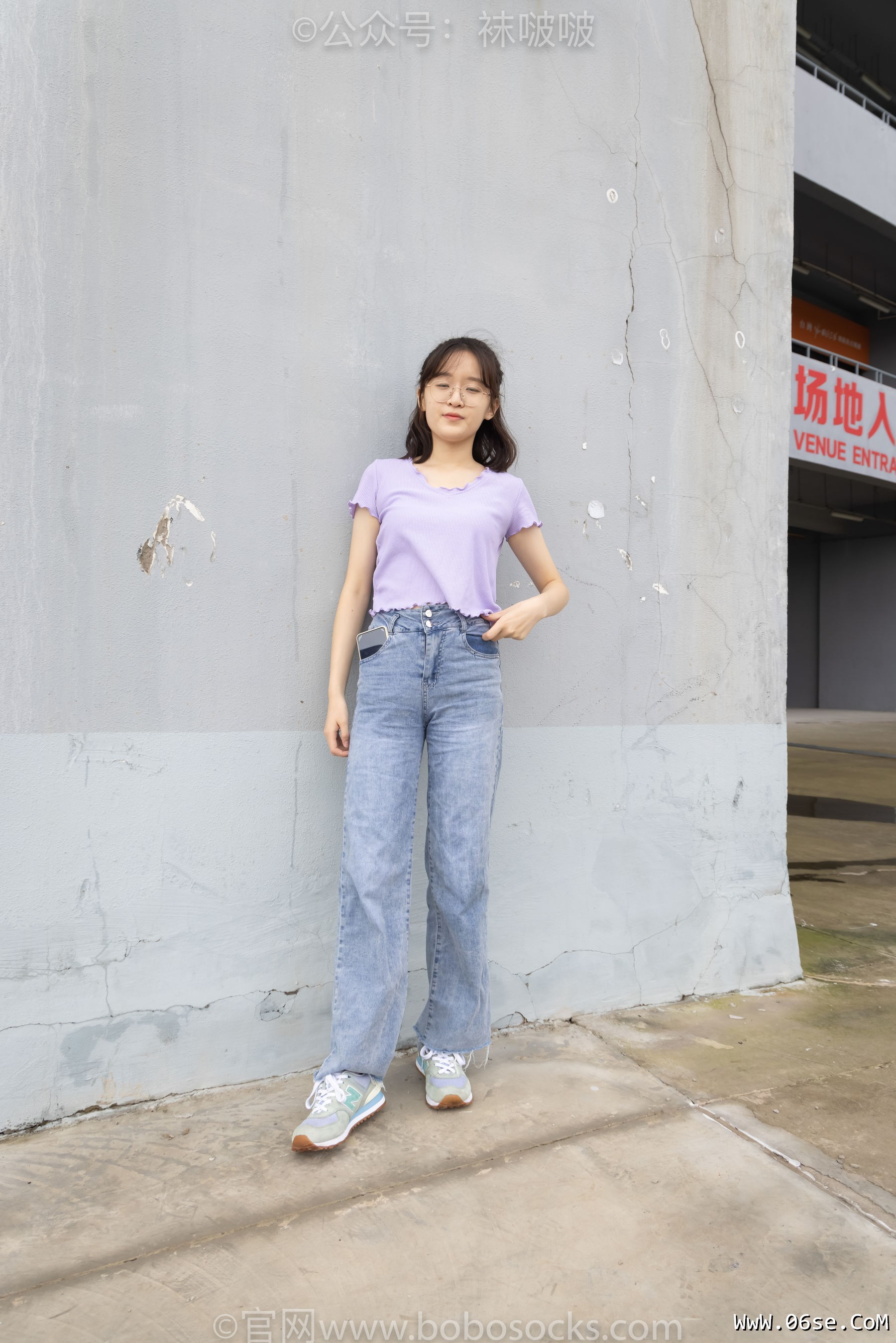 图片[4]-BoBoSocks袜啵啵 No.020 熊熊-NB运动鞋、蓝色短棉袜、裸足[150P]-六色网