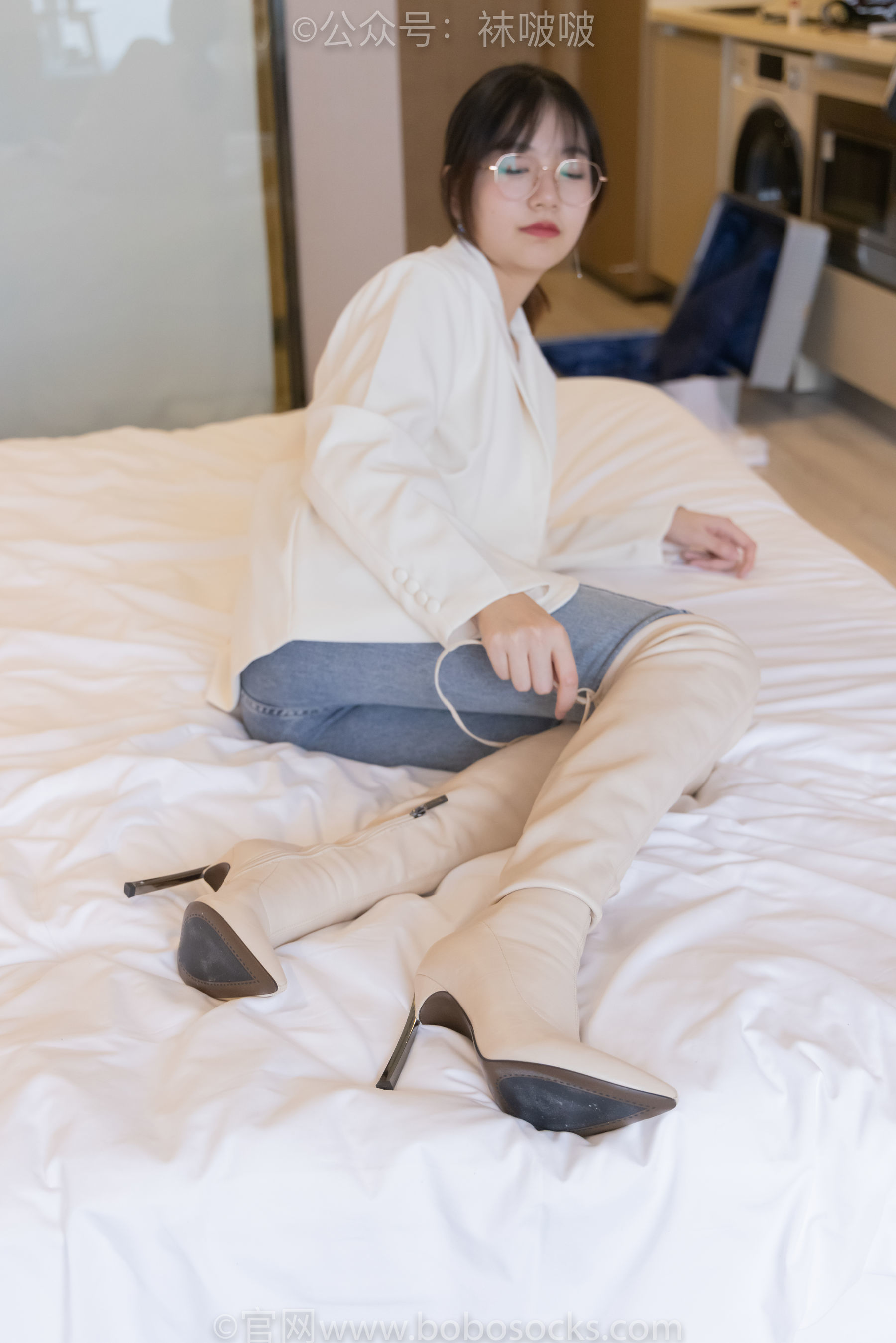 图片[60]-BoBoSocks袜啵啵 No.050 小甜豆-高跟长靴、白棉袜[175P]-六色网