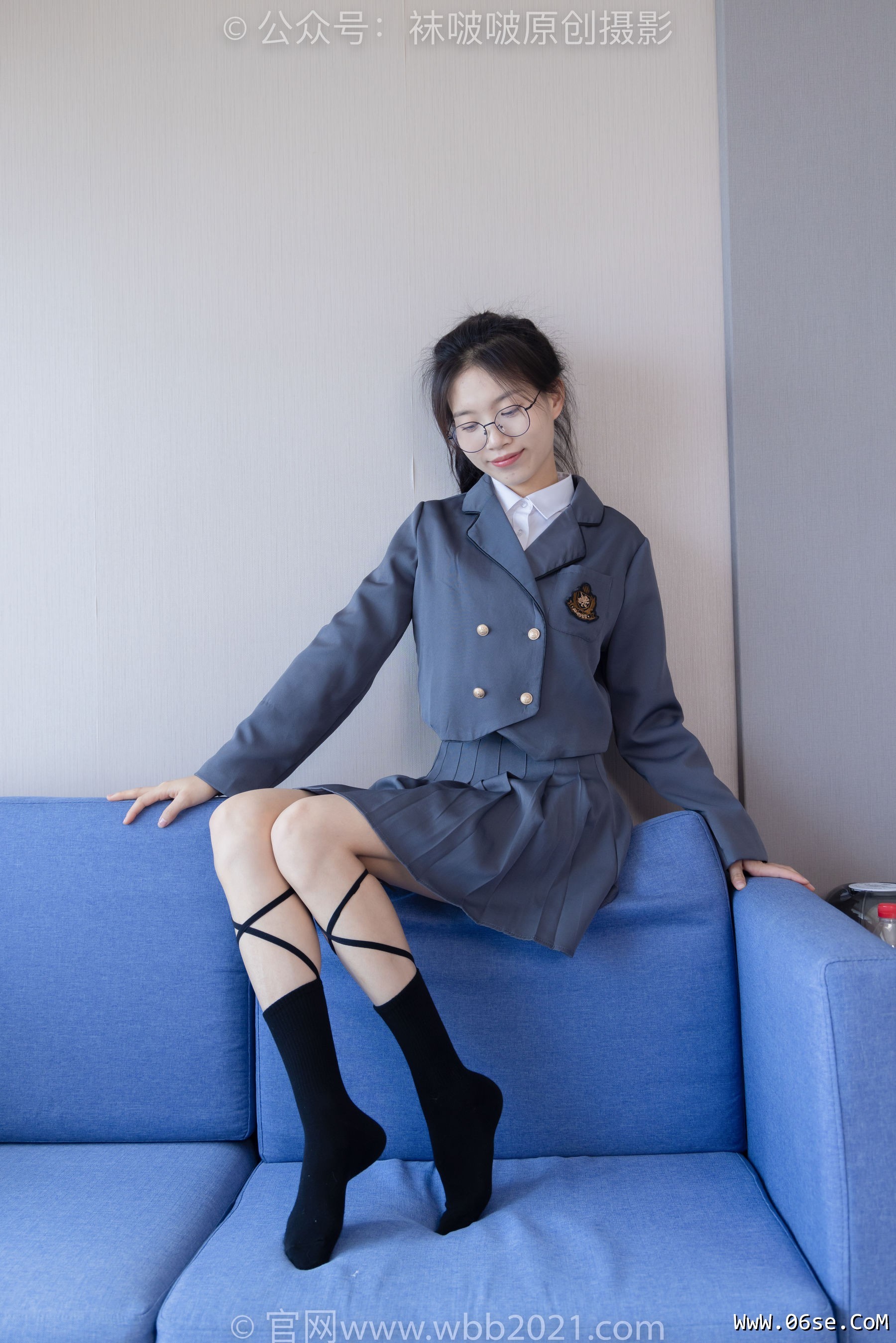 图片[105]-BoBoSocks袜啵啵 No.268 芝士 -黑皮鞋、绑带黑棉袜、学院制服[139P]-六色网