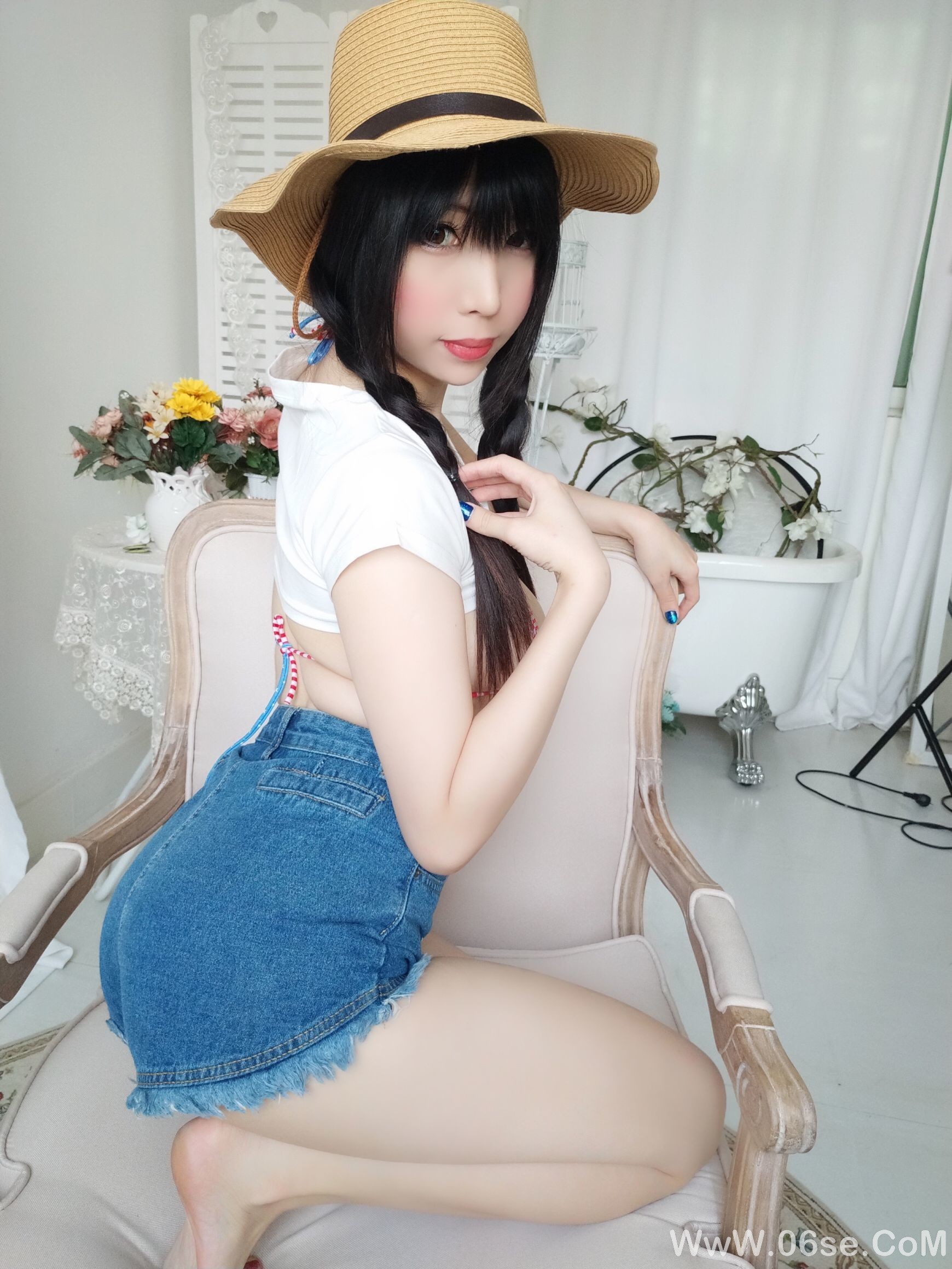 图片[22]-二次元巨乳美女鹿野希 牛仔女郎[84P]-六色网
