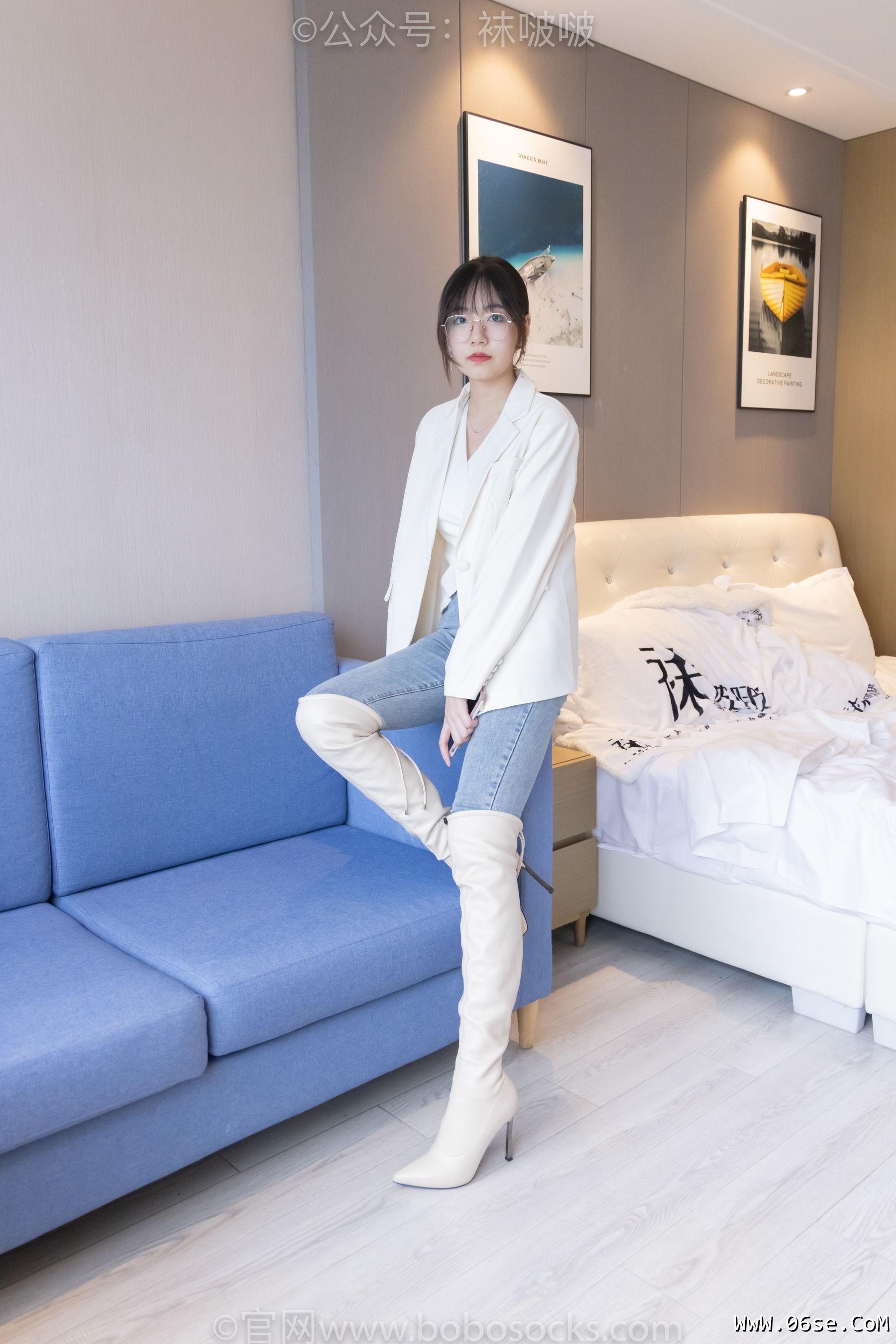 图片[11]-BoBoSocks袜啵啵 No.050 小甜豆-高跟长靴、白棉袜[175P]-六色网