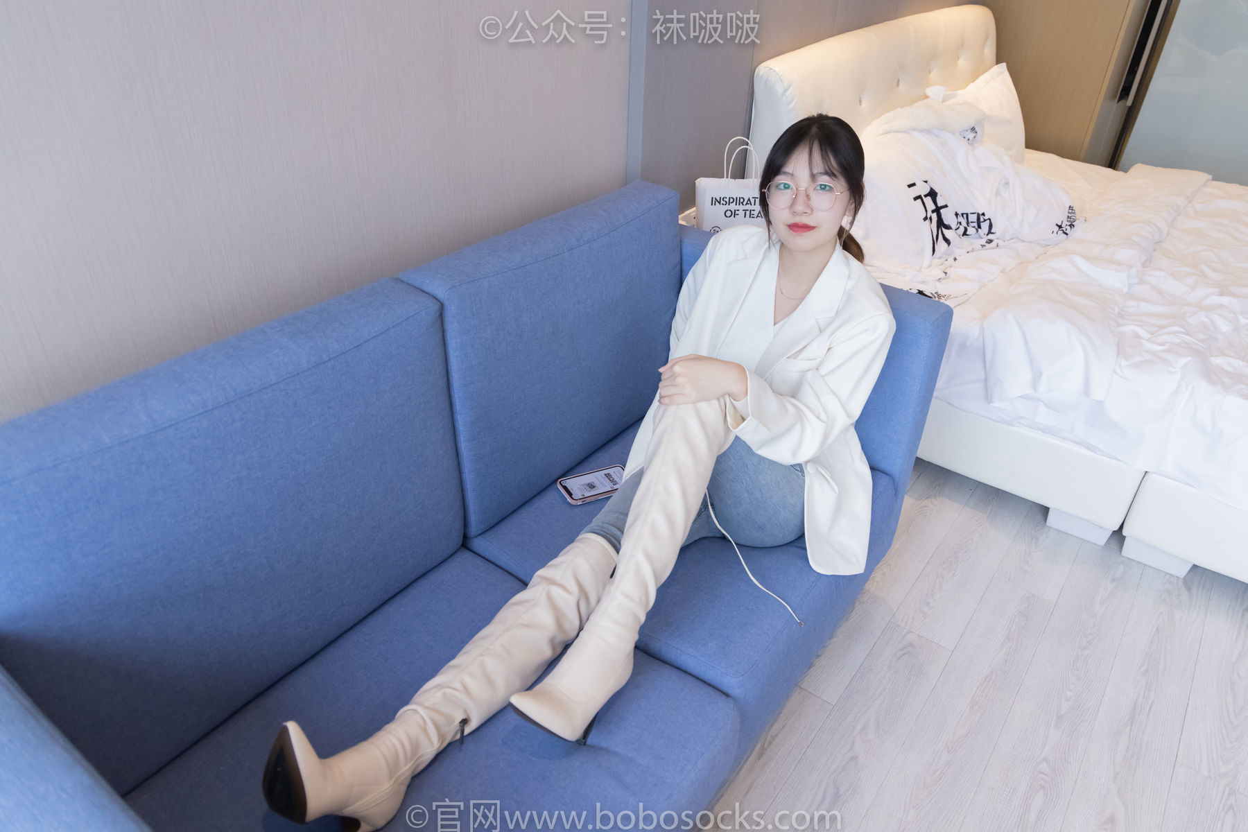 图片[25]-BoBoSocks袜啵啵 No.050 小甜豆-高跟长靴、白棉袜[175P]-六色网