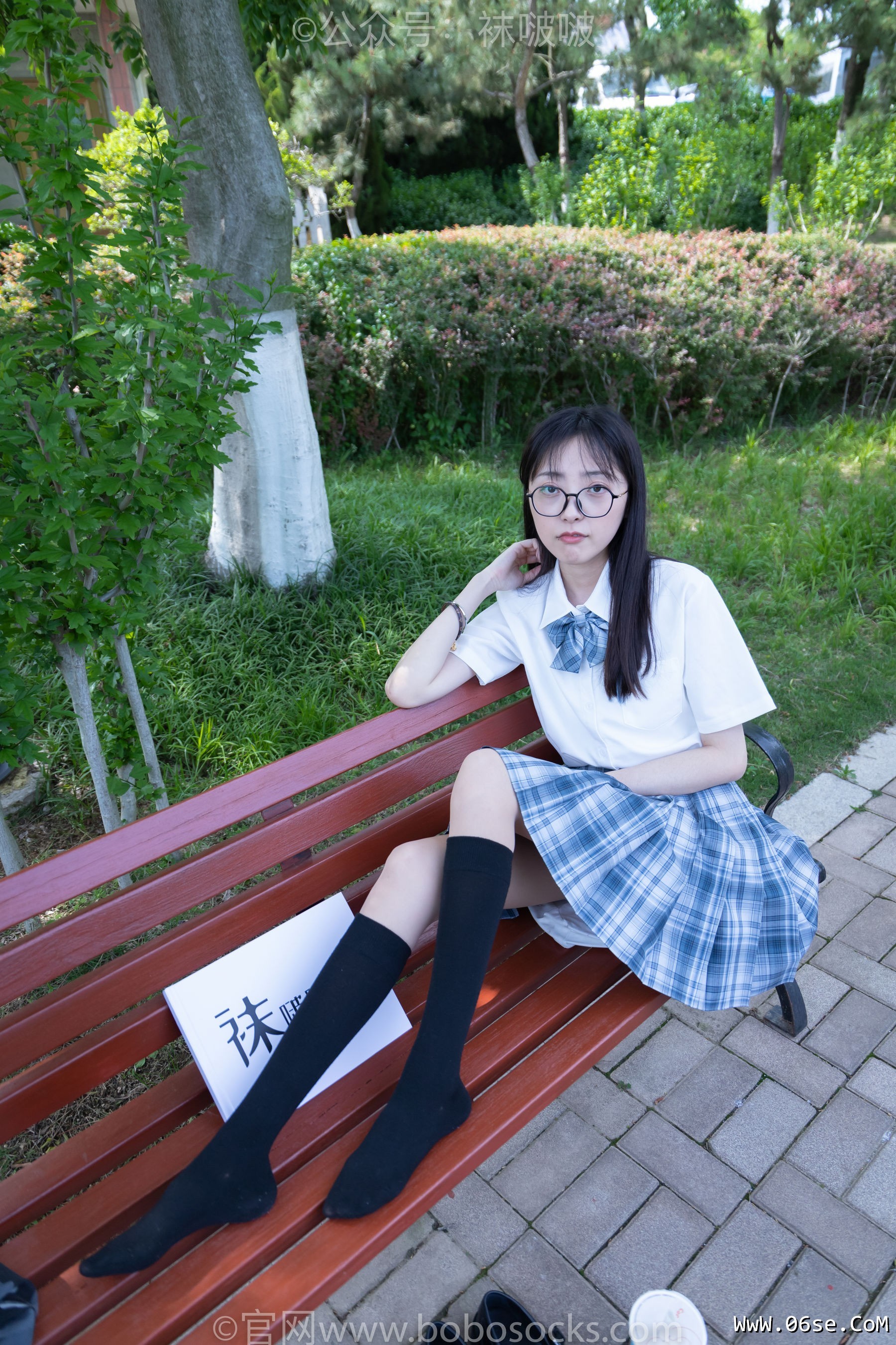 图片[83]-BoBoSocks袜啵啵 No.007 稚予-JK制服、皮鞋、黑色中筒棉袜、肉丝[143P]-六色网
