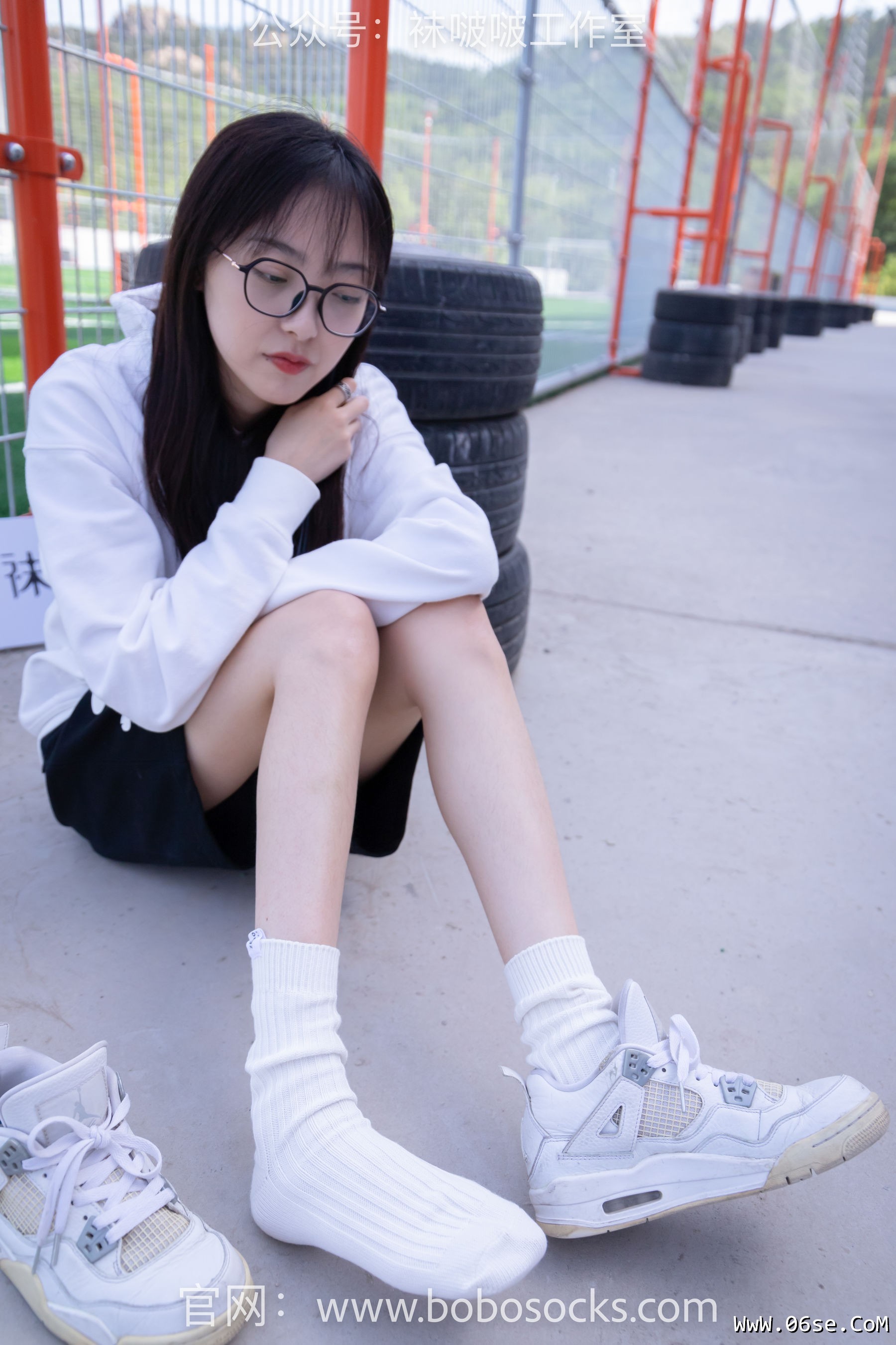 图片[46]-BoBoSocks袜啵啵 No.103 稚予-AJ篮球鞋、白棉袜、裸足[134P]-六色网