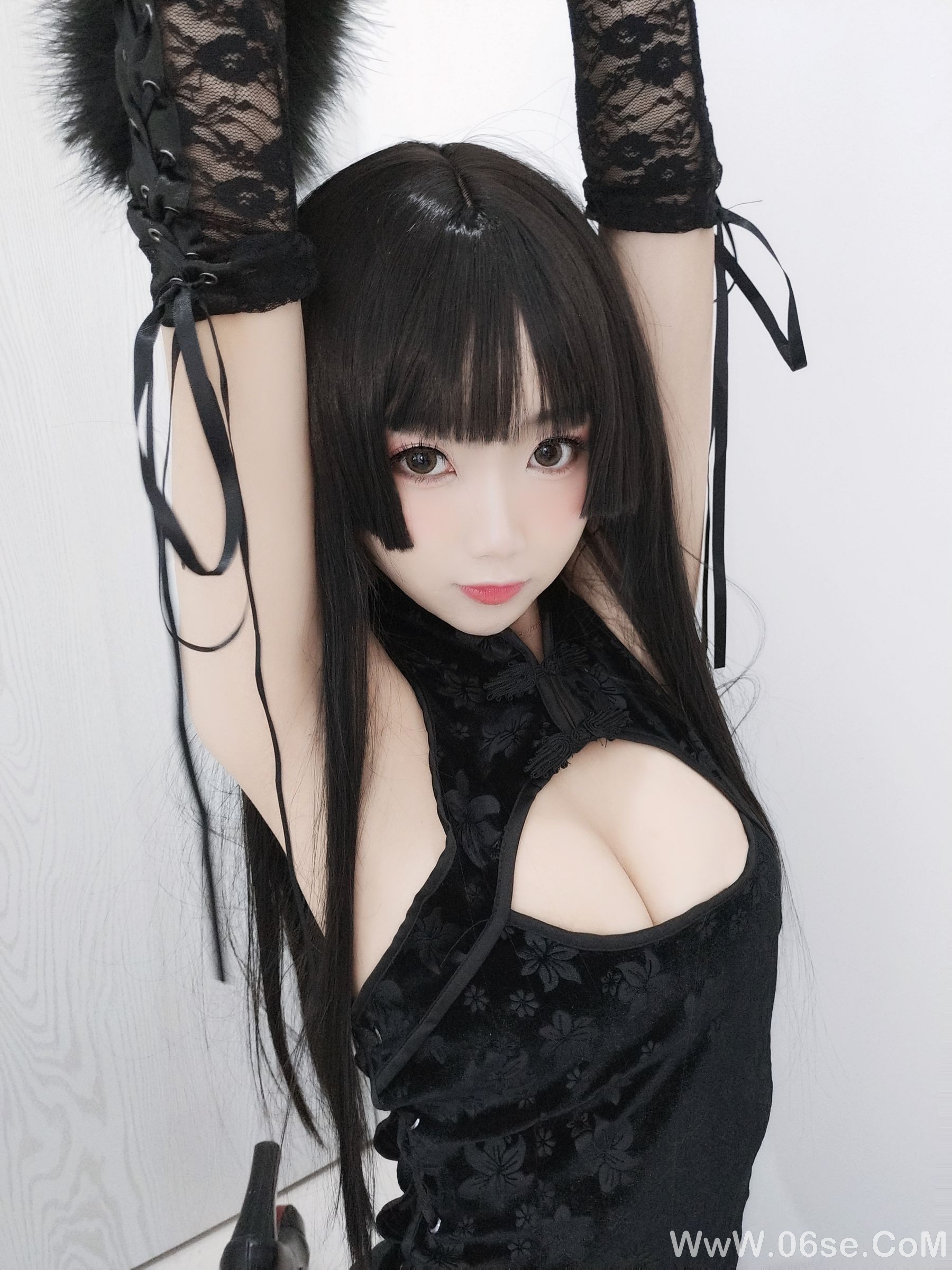 图片[5]-白嫩美少女鬼畜瑶 黑色旗袍[70P]-六色网