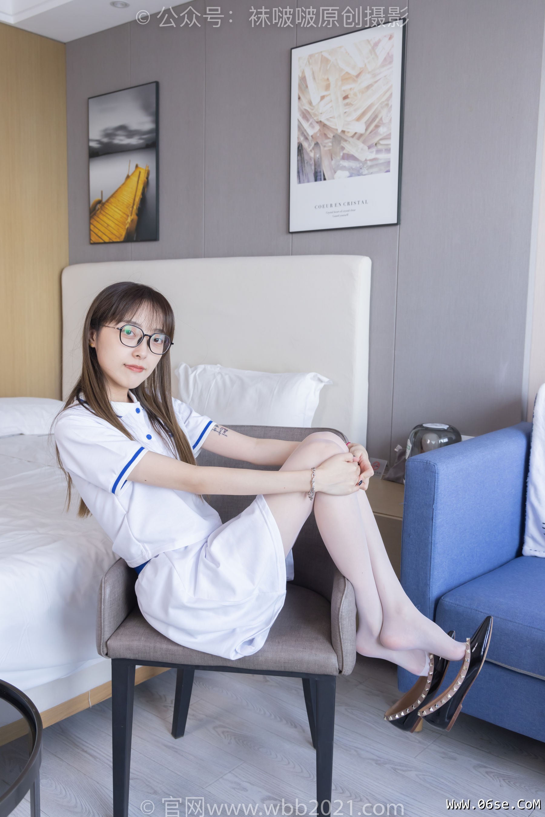 图片[127]-BoBoSocks袜啵啵 No.344 稚予 -板鞋、平底鞋、白丝[150P]-六色网