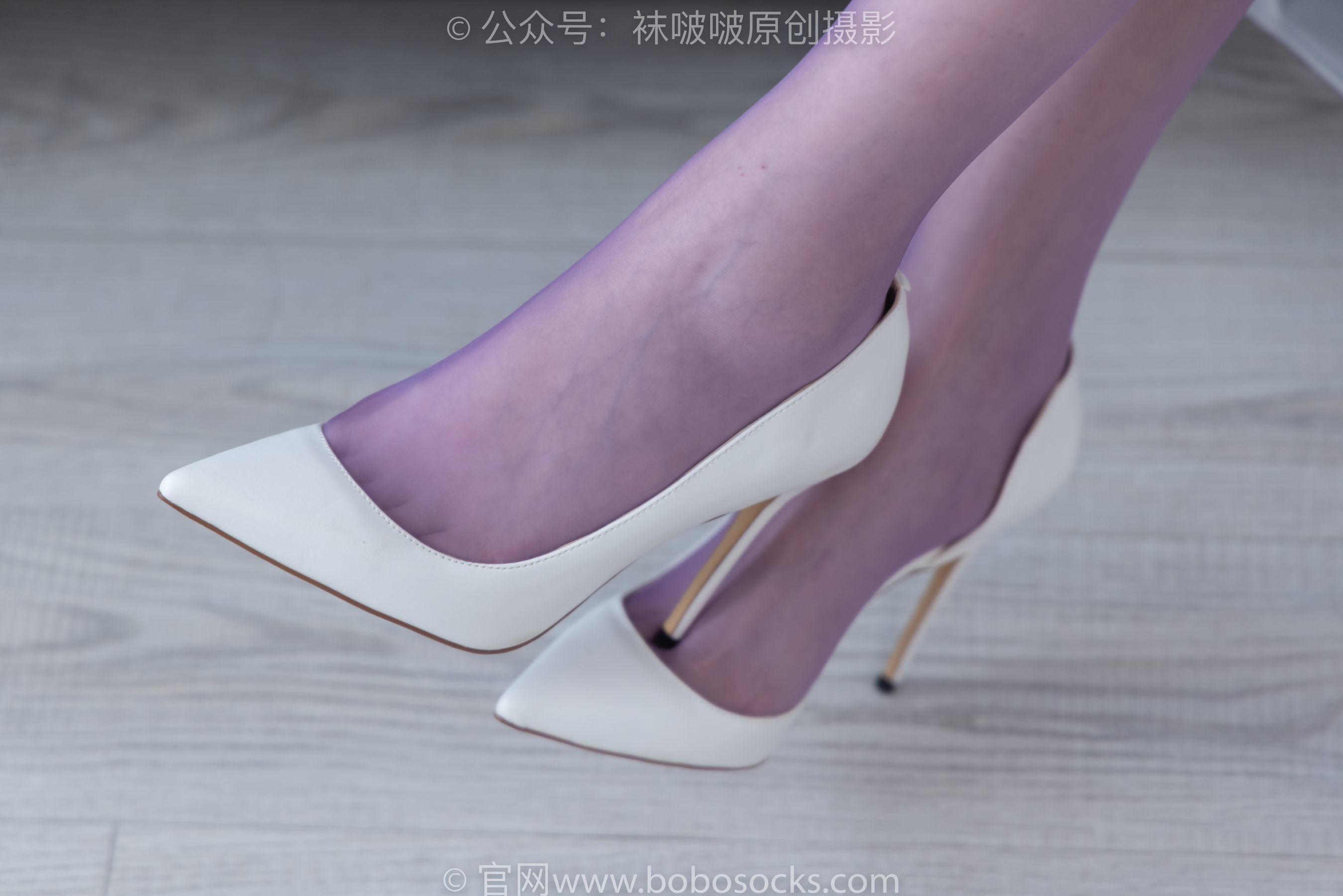 图片[58]-BoBoSocks袜啵啵 No.205 小甜 豆-白色高跟鞋、紫色油亮丝袜[140P]-六色网