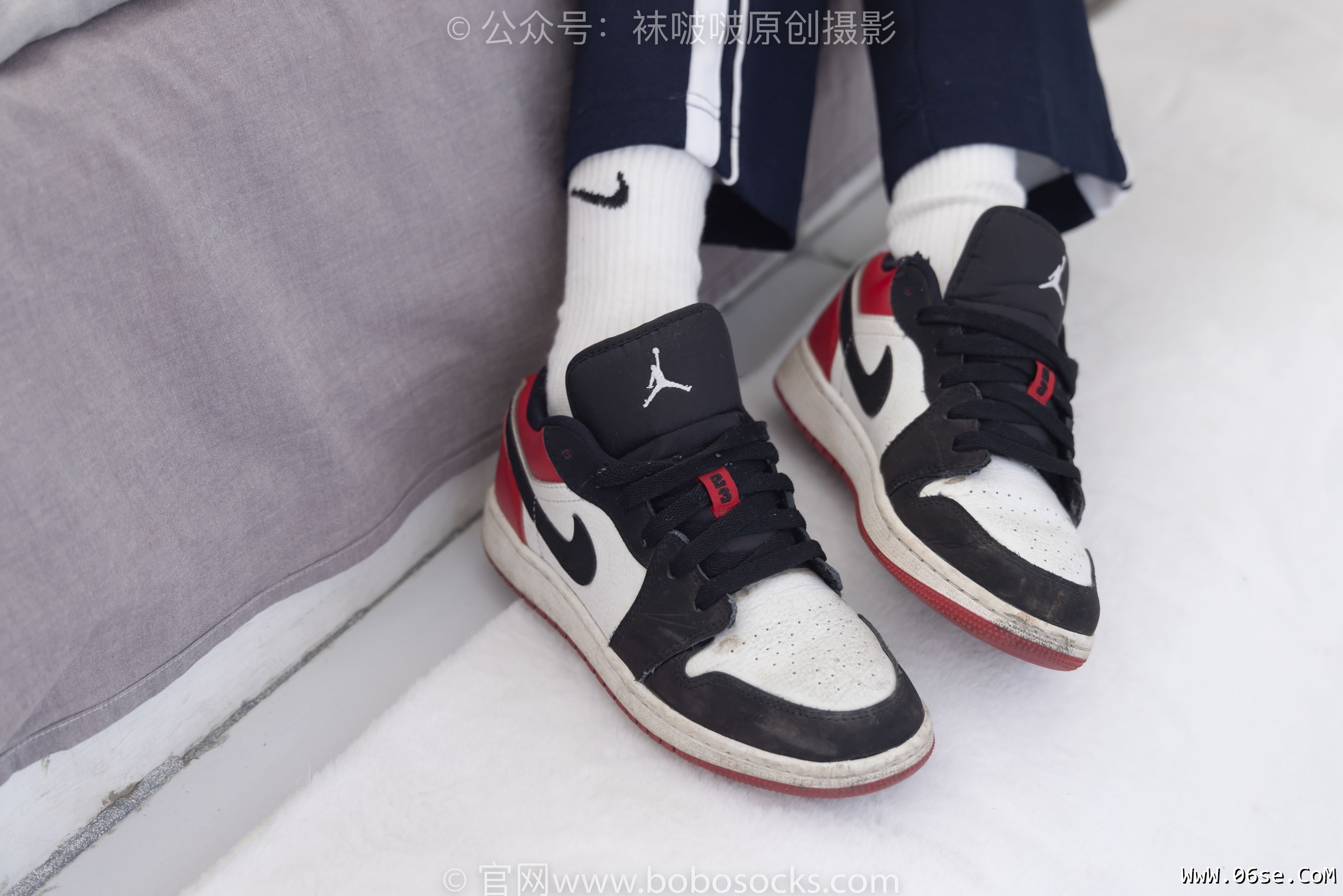 图片[60]-BoBoSocks袜啵啵 No.207 稚予 -aj板鞋、白棉袜、油亮白丝、校服裤里丝[140P]-六色网