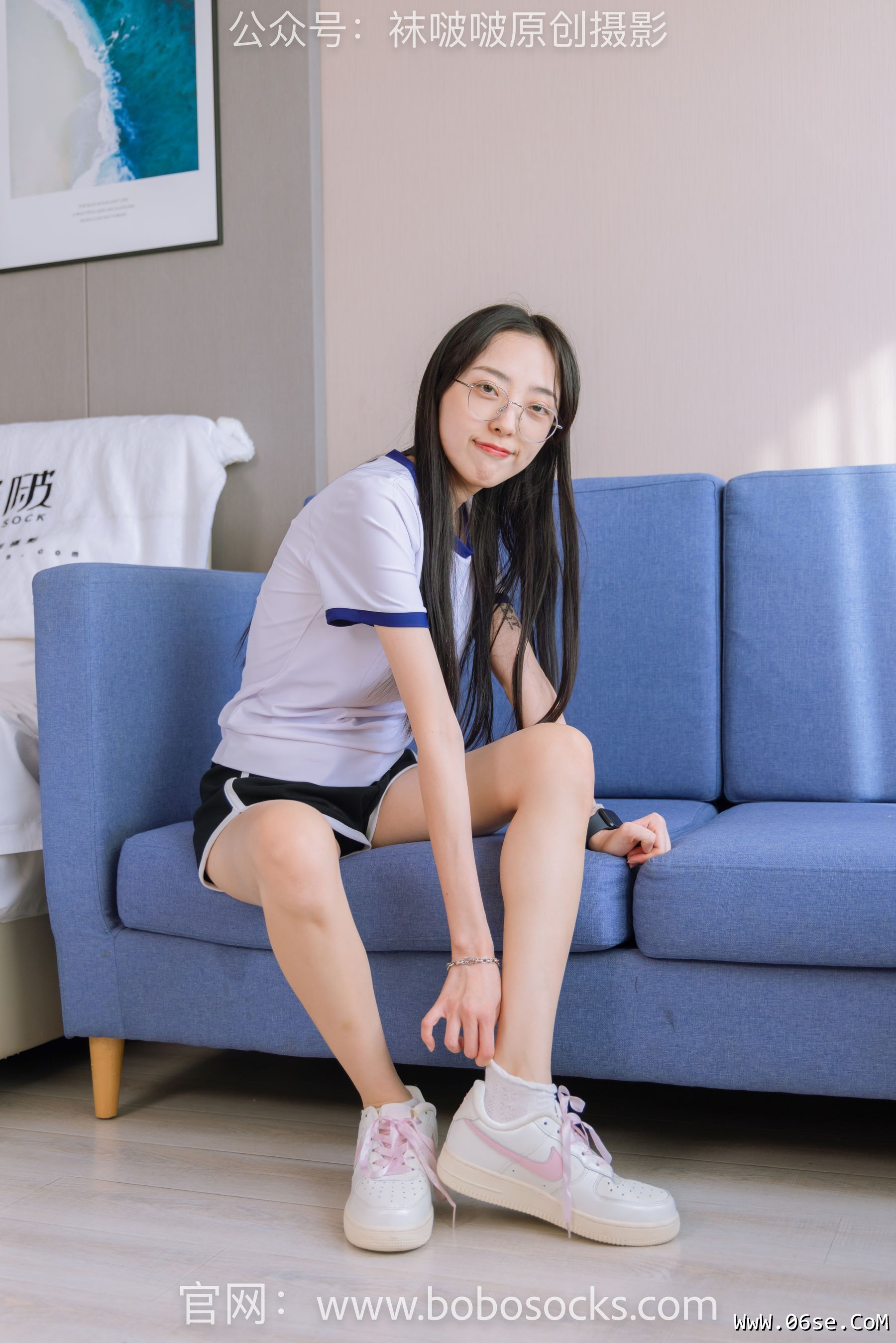 图片[18]-BoBoSocks袜啵啵 No.147 稚予-空军一号板鞋、白棉袜、体操服[139P]-六色网
