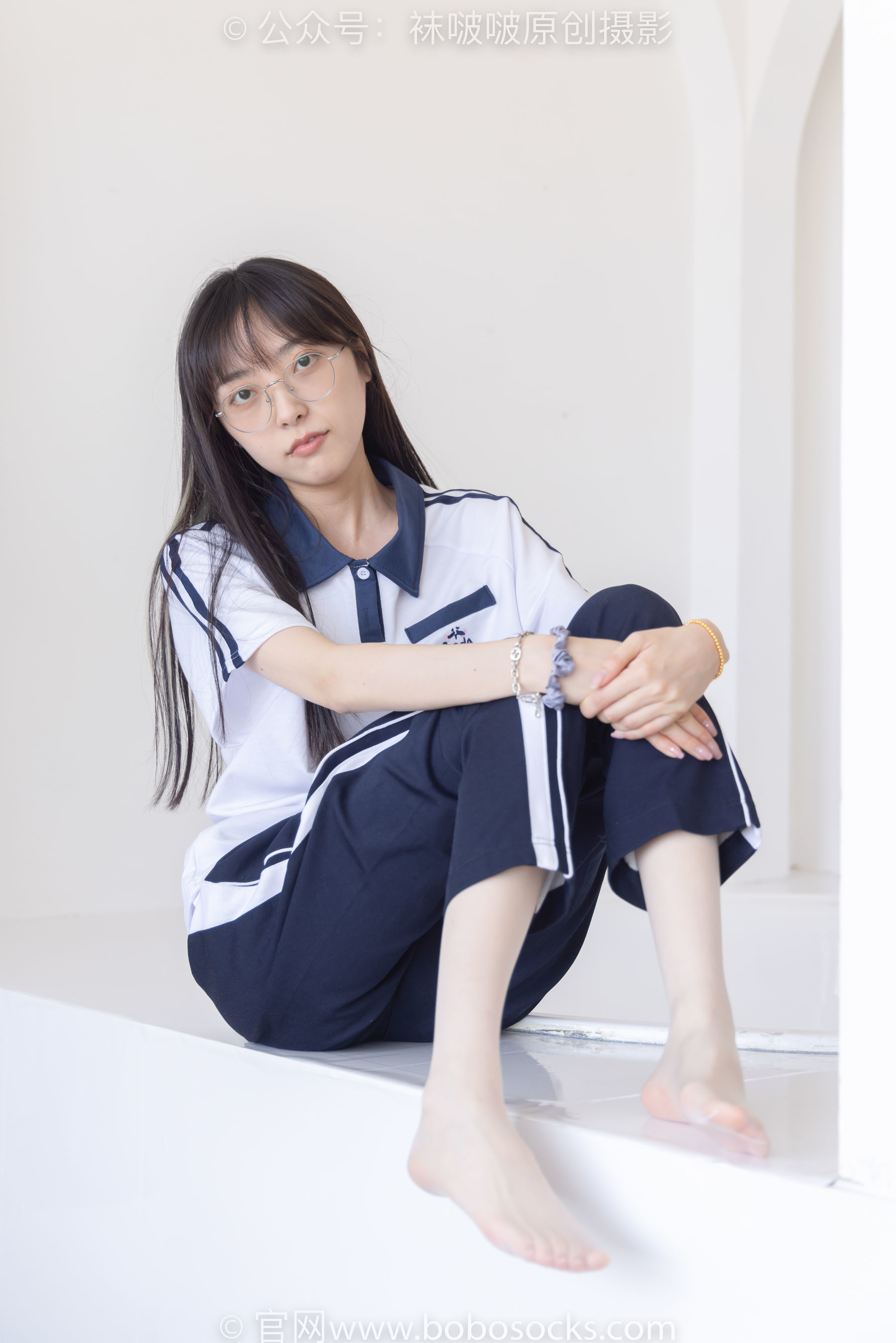 图片[32]-BoBoSocks袜啵啵 No.207 稚予 -aj板鞋、白棉袜、油亮白丝、校服裤里丝[140P]-六色网