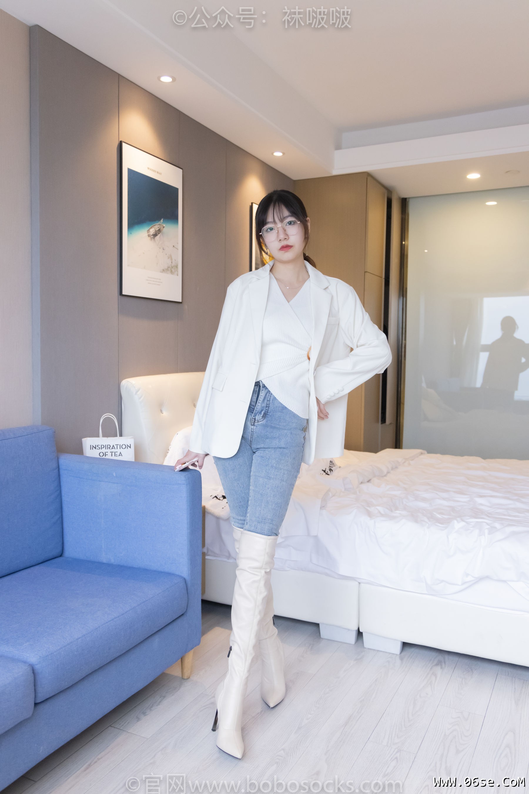 图片[21]-BoBoSocks袜啵啵 No.050 小甜豆-高跟长靴、白棉袜[175P]-六色网