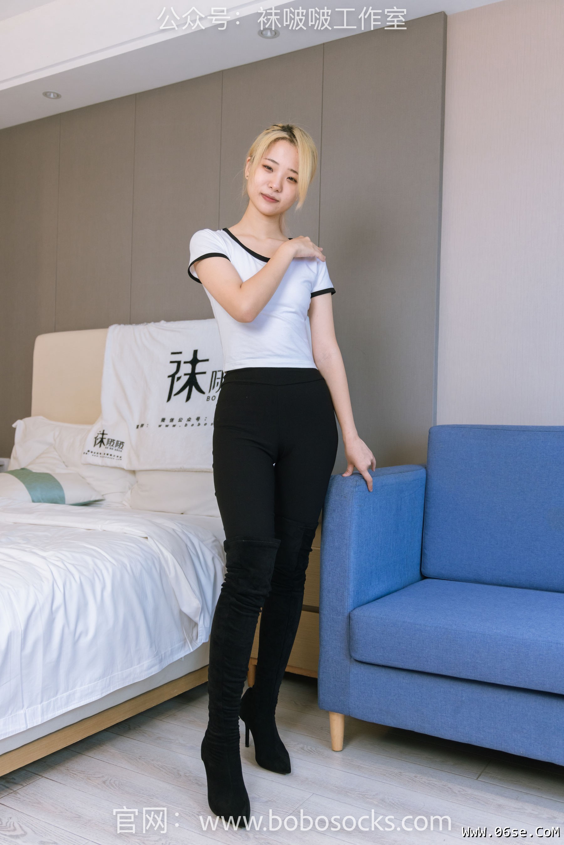 图片[13]-BoBoSocks袜啵啵 No.122 小淳-高跟长靴、白棉袜、裸足[149P]-六色网