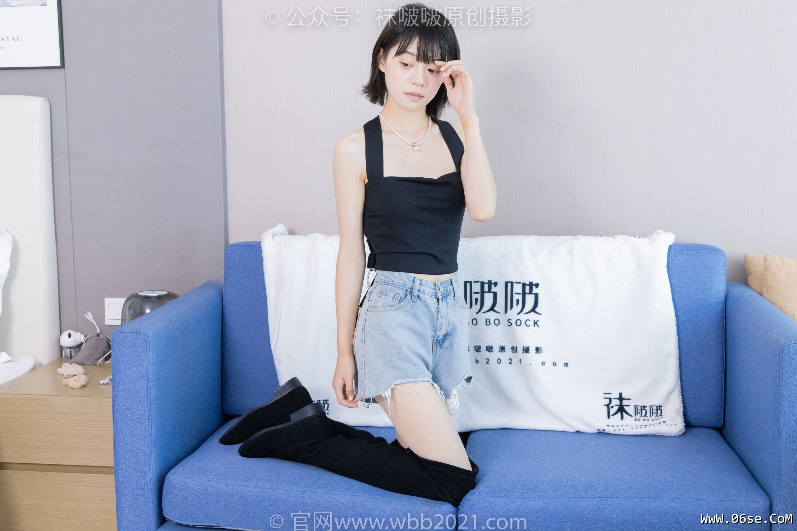 图片[77]-BoBoSocks袜啵啵 No.422 糯米 -长靴、白棉袜、肉丝[140P]-六色网