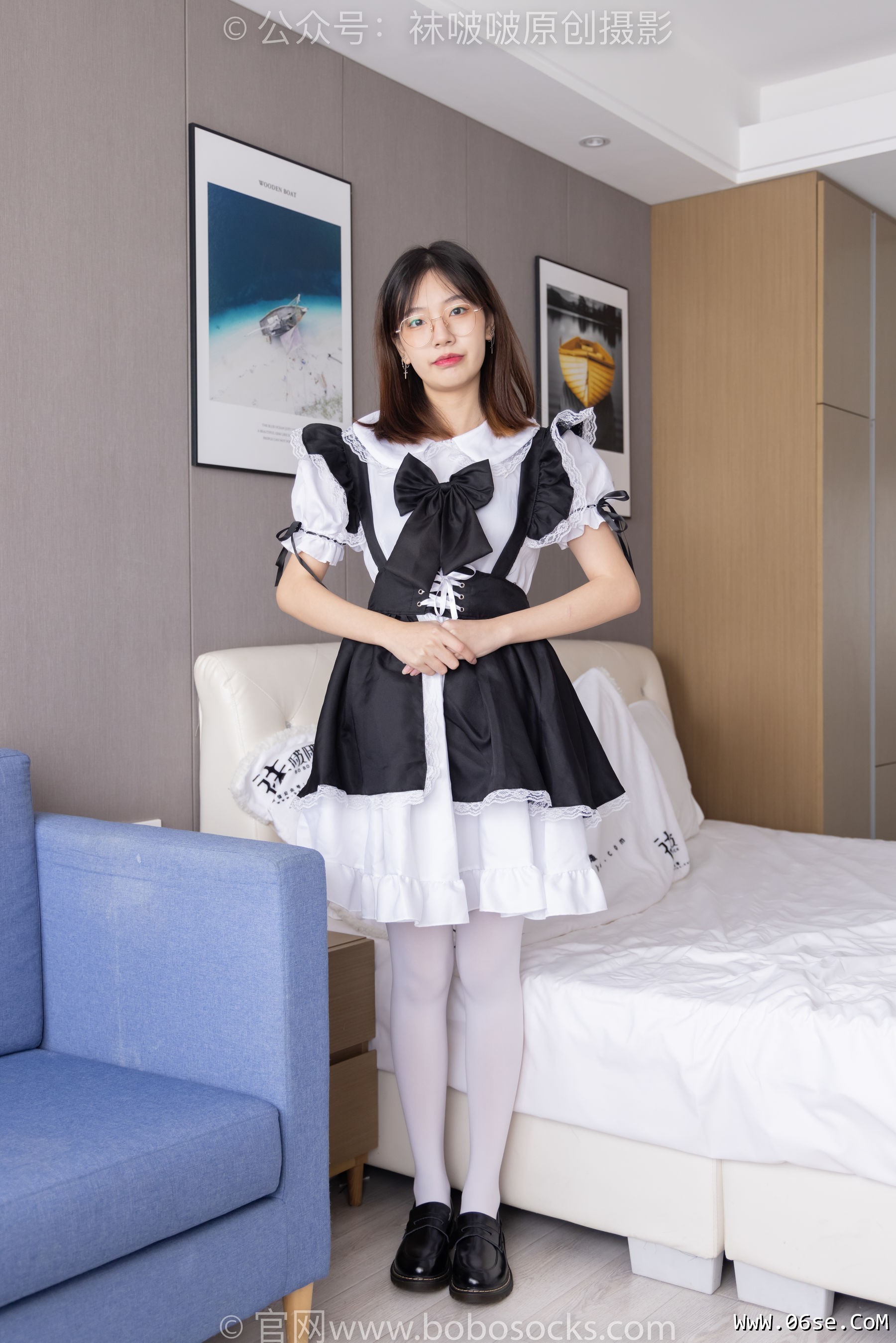 图片[42]-BoBoSocks袜啵啵 No.195 小甜豆-黑皮鞋、厚白丝、女仆装[135P]-六色网