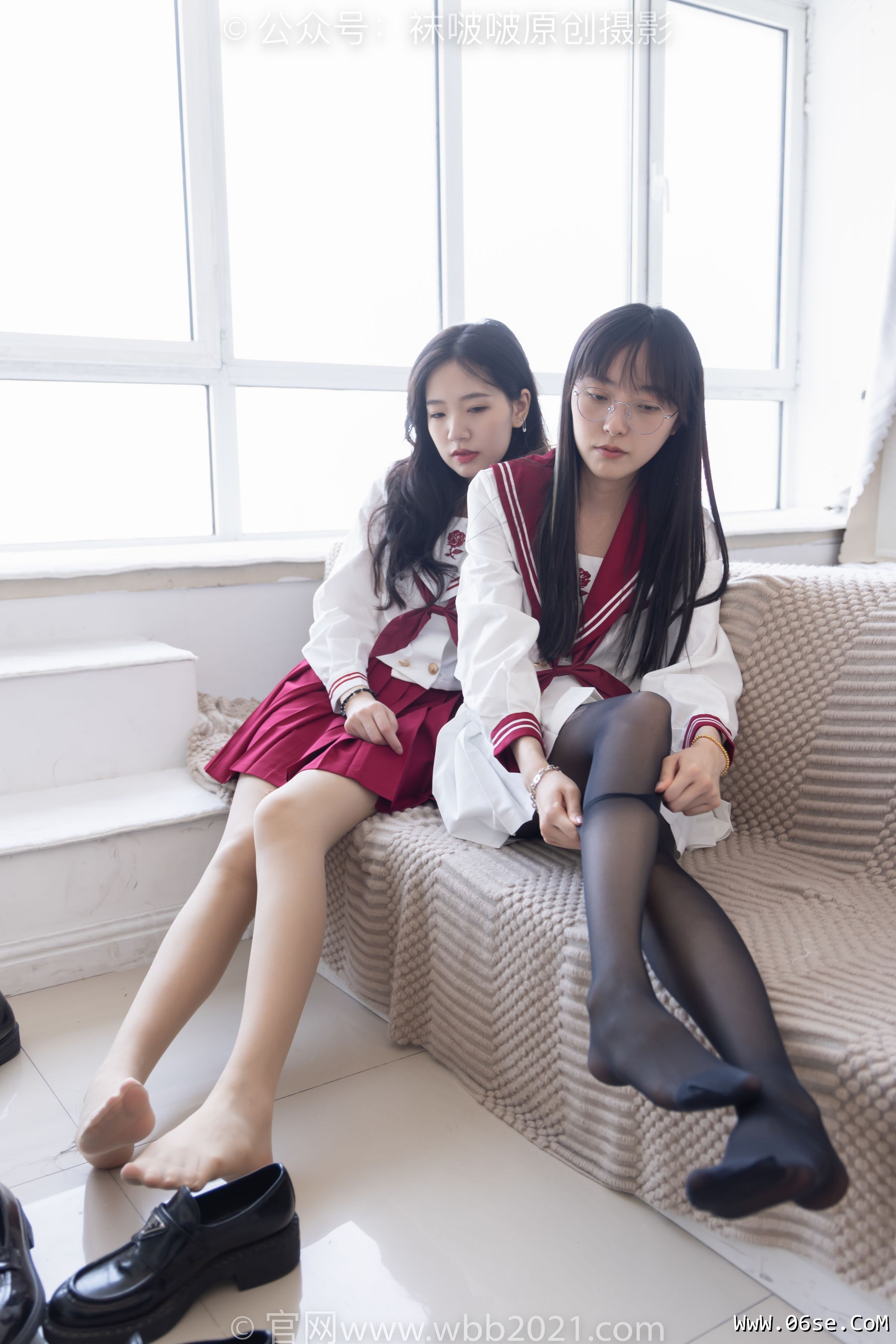 图片[66]-BoBoSocks袜啵啵 No.302 小甜豆&稚予 -三双皮鞋、板鞋、黑丝、两双肉丝、裤里丝[140P]-六色网