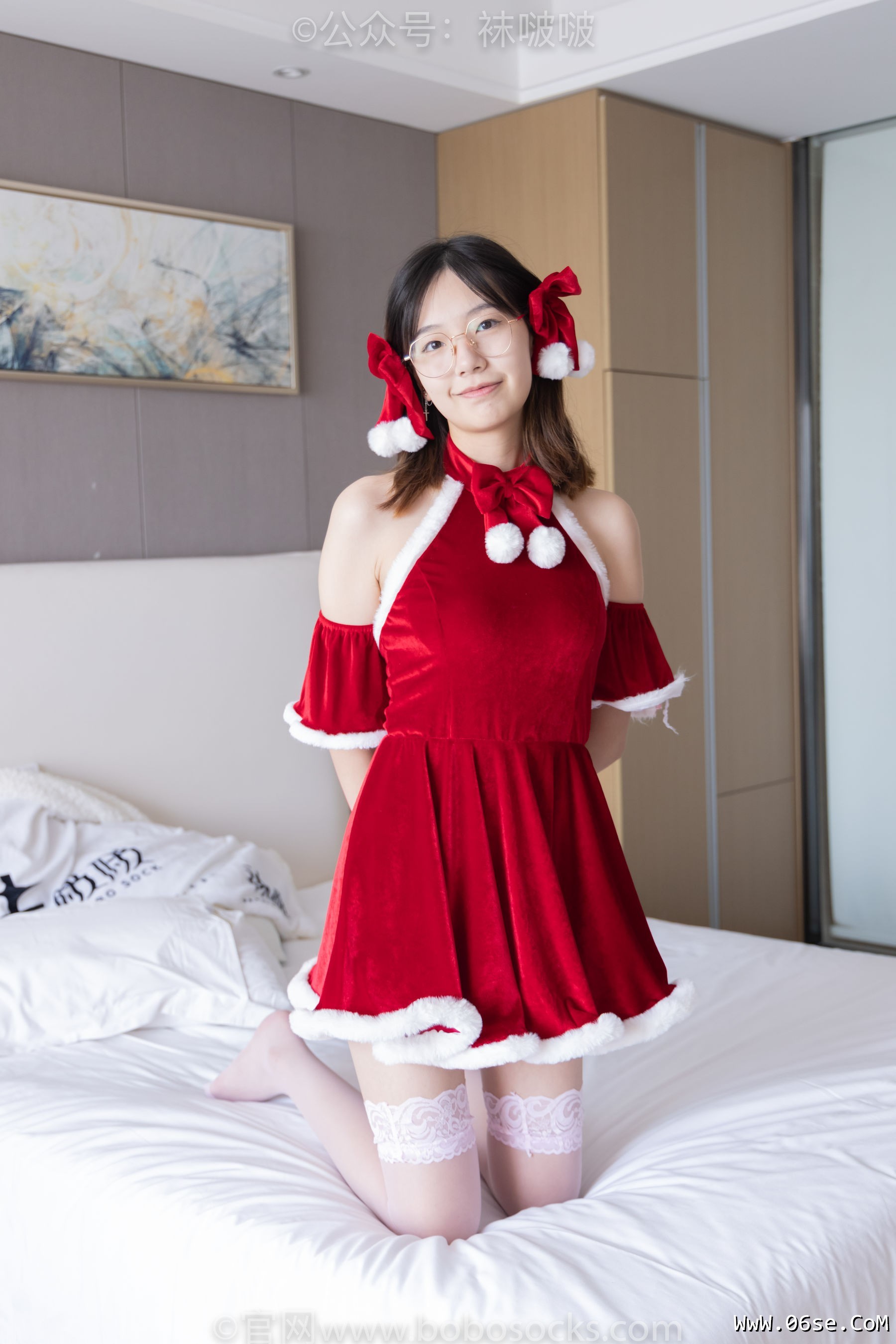 图片[115]-BoBoSocks袜啵啵 No.043 小甜豆-圣诞服、平底鞋、高跟鞋、白色渔网袜[164P]-六色网