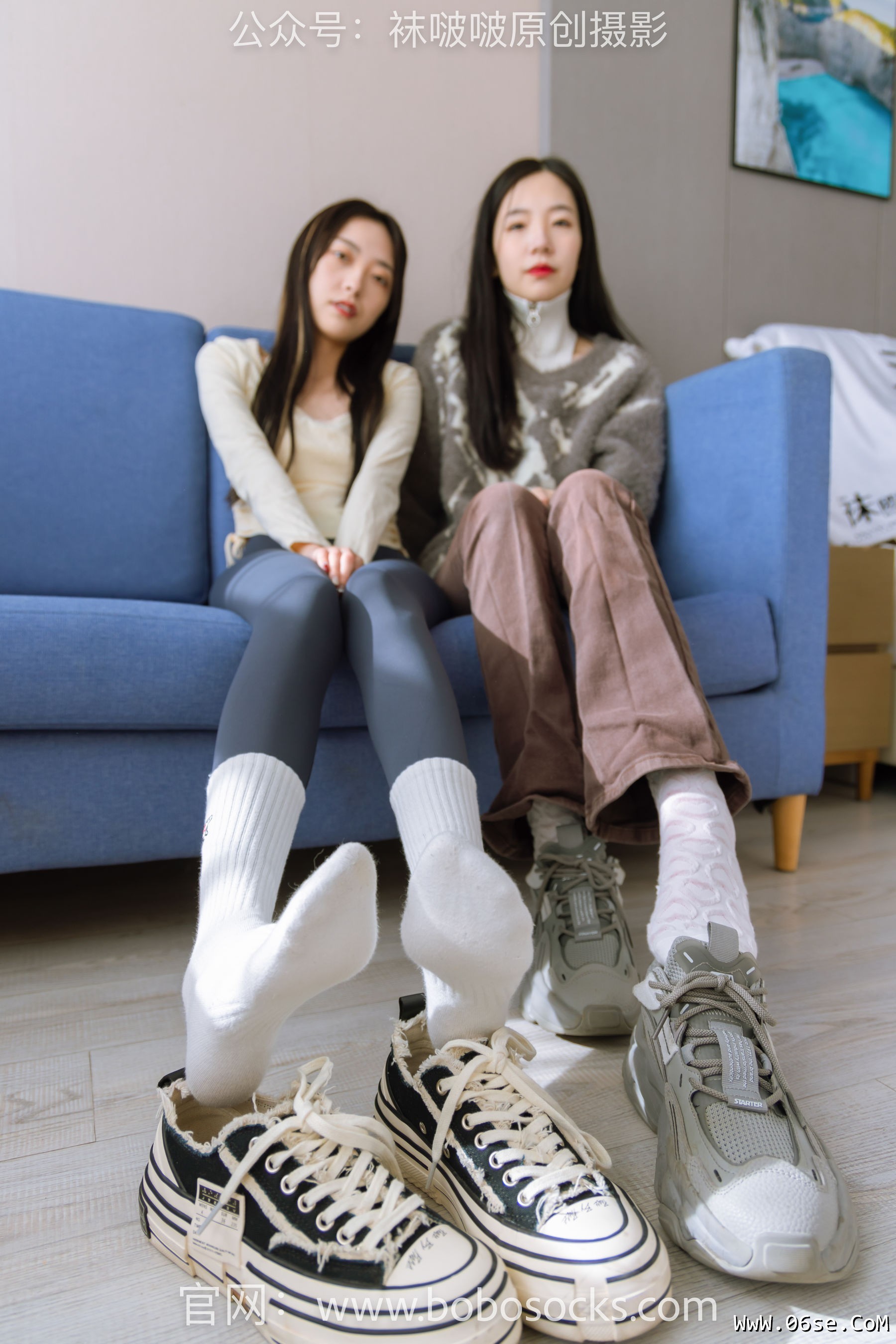 图片[136]-BoBoSocks袜啵啵 No.166 小甜豆稚予-板鞋、运动鞋、高跟鞋、白棉袜、蓝丝[218P]-六色网