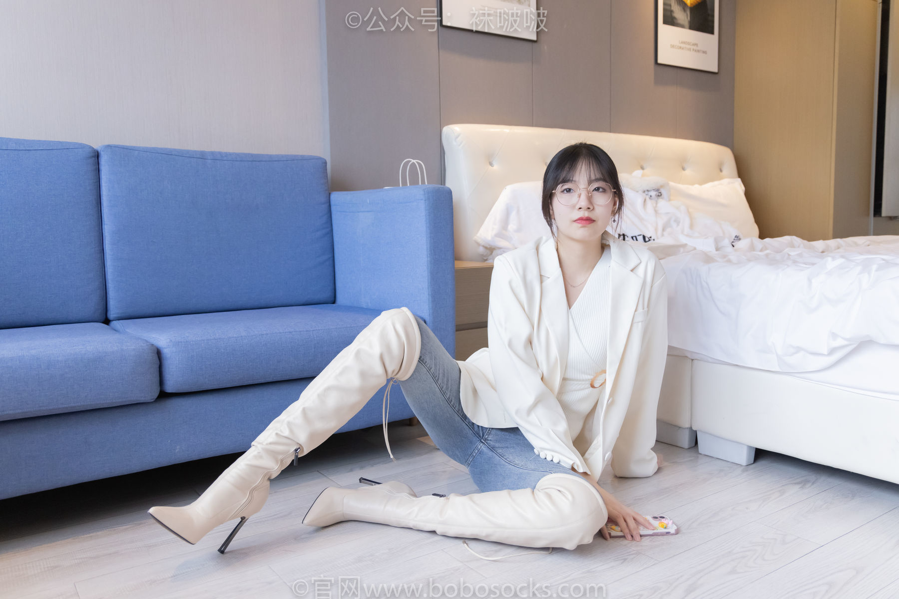 图片[8]-BoBoSocks袜啵啵 No.050 小甜豆-高跟长靴、白棉袜[175P]-六色网