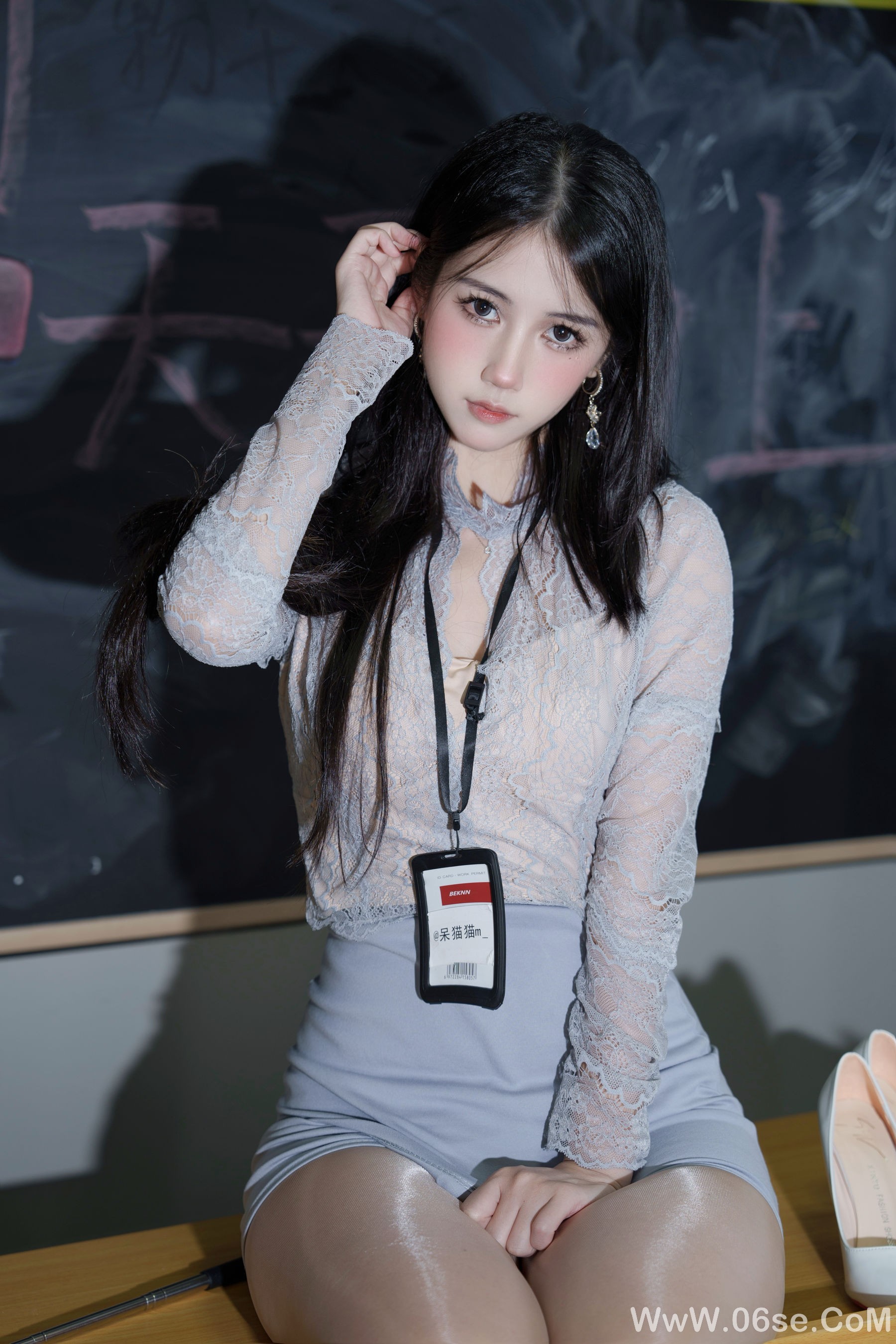 图片[31]-微博人气Coser不呆猫 – 亮丝纯欲教师[59P]-六色网